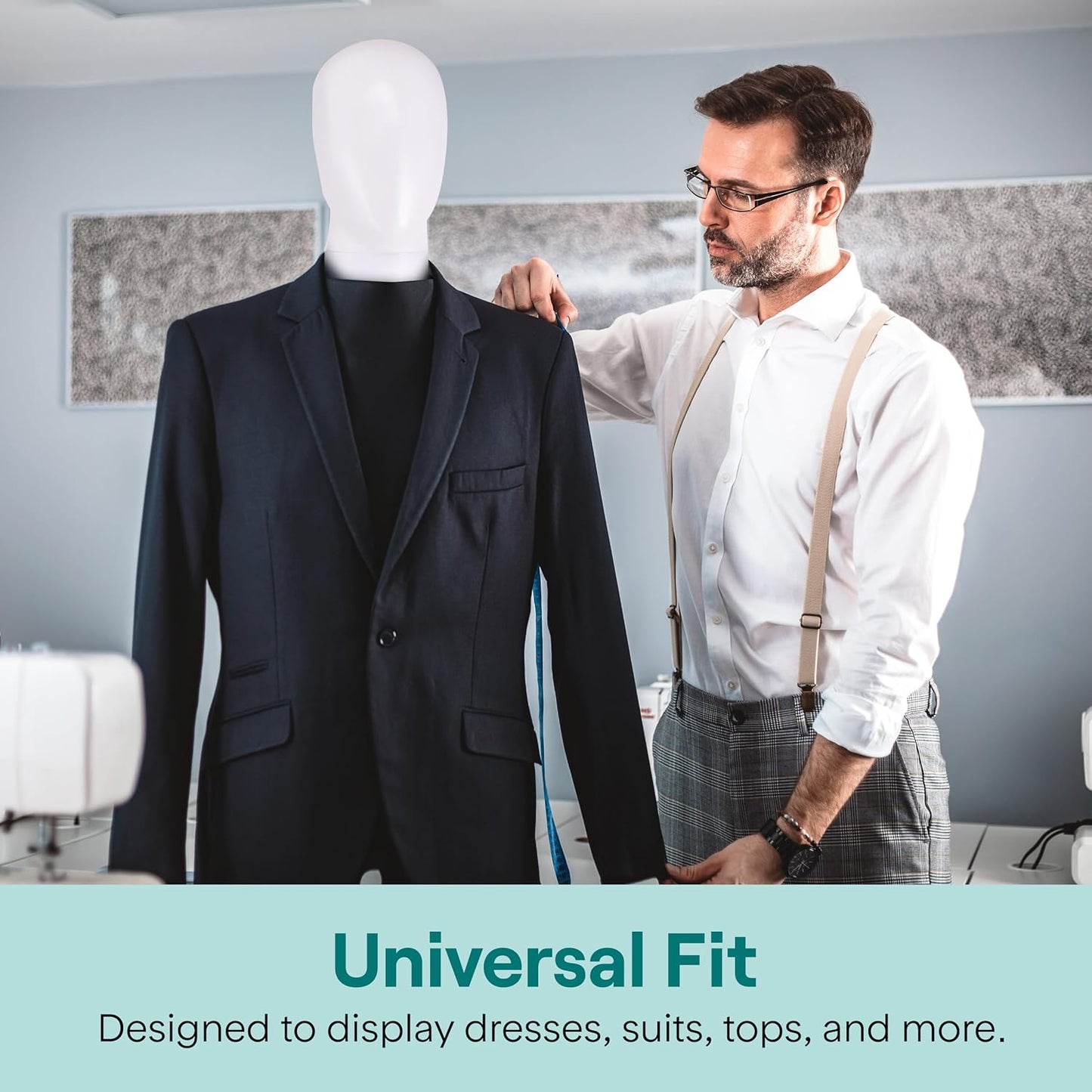 SereneLife Male Mannequin - Full Body Dress Form with Adjustable Stand | 74" Height, Detachable Head & Hands