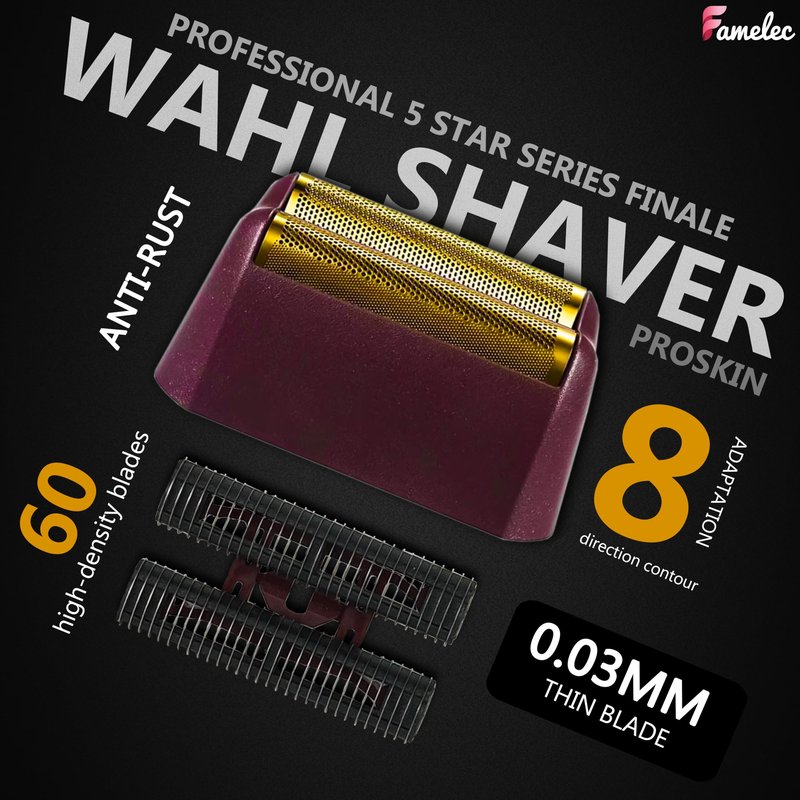 FAMELEC Foil & Cutter Bar Assembly Replacement for Wahl Professional 5 Star Series Shaver Models 7031-100, 7043-100, High-Performance Shaver Accessories Compatible with Wahl Replacement Head