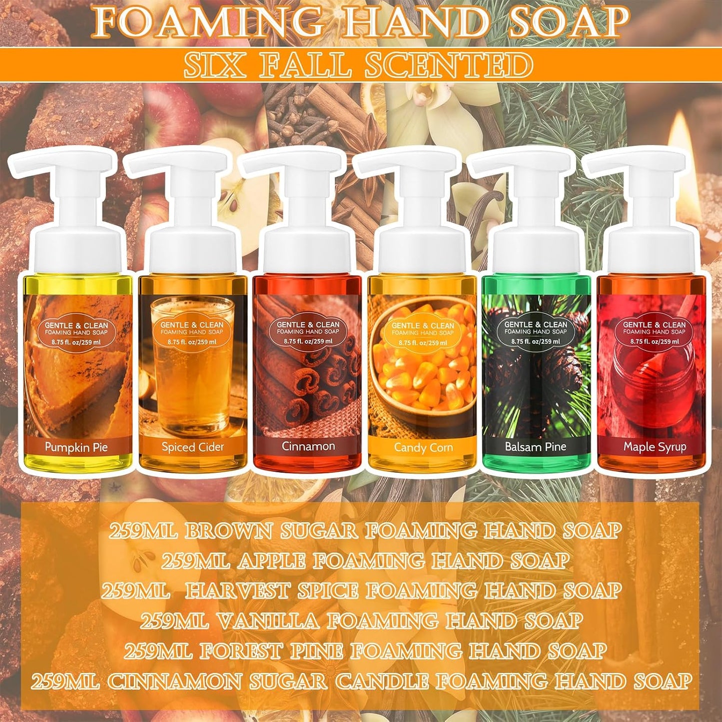 Moisturizing Foaming Hand Soap - Fresh Scent Liquid Foam Wash | 8.75 Fl Oz for Kitchen & Bathroom