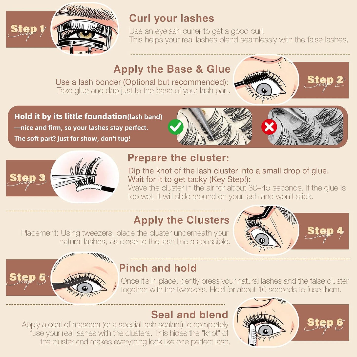 Spider Lash Clusters - Wispy D Curly Eyelash Extensions | Natural 8-14MM Kim K Style for DIY at Home