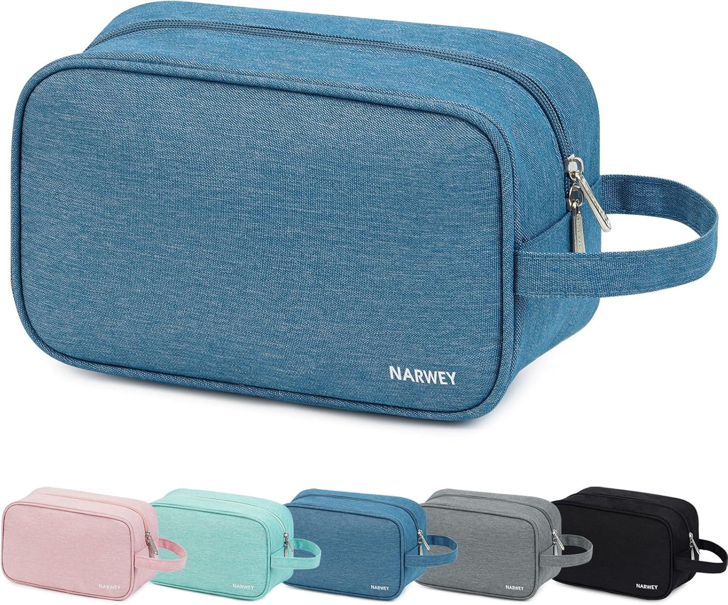 Travel Toiletry Bag for Women - Stylish Dopp Kit with Mint Green Checkerboard Design | Cosmetic & Makeup Organizer