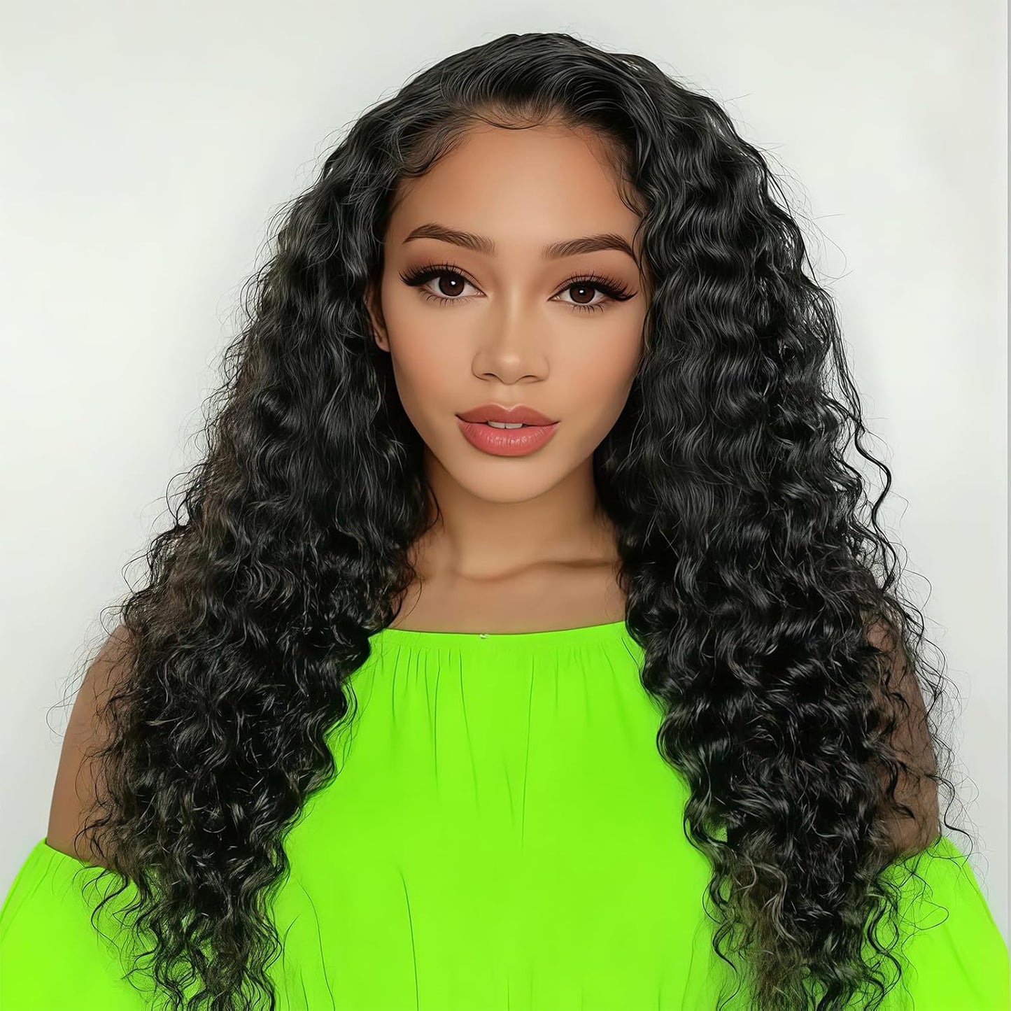 Half Wig Human Hair - 12 Inch Deep Wave Seamless Flip Over | Curly Drawstring Style in Natural Color