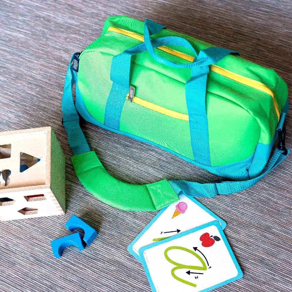 Kids Overnighter Duffel Bag - Carry-On Size for School & Sleepovers | Monster Green