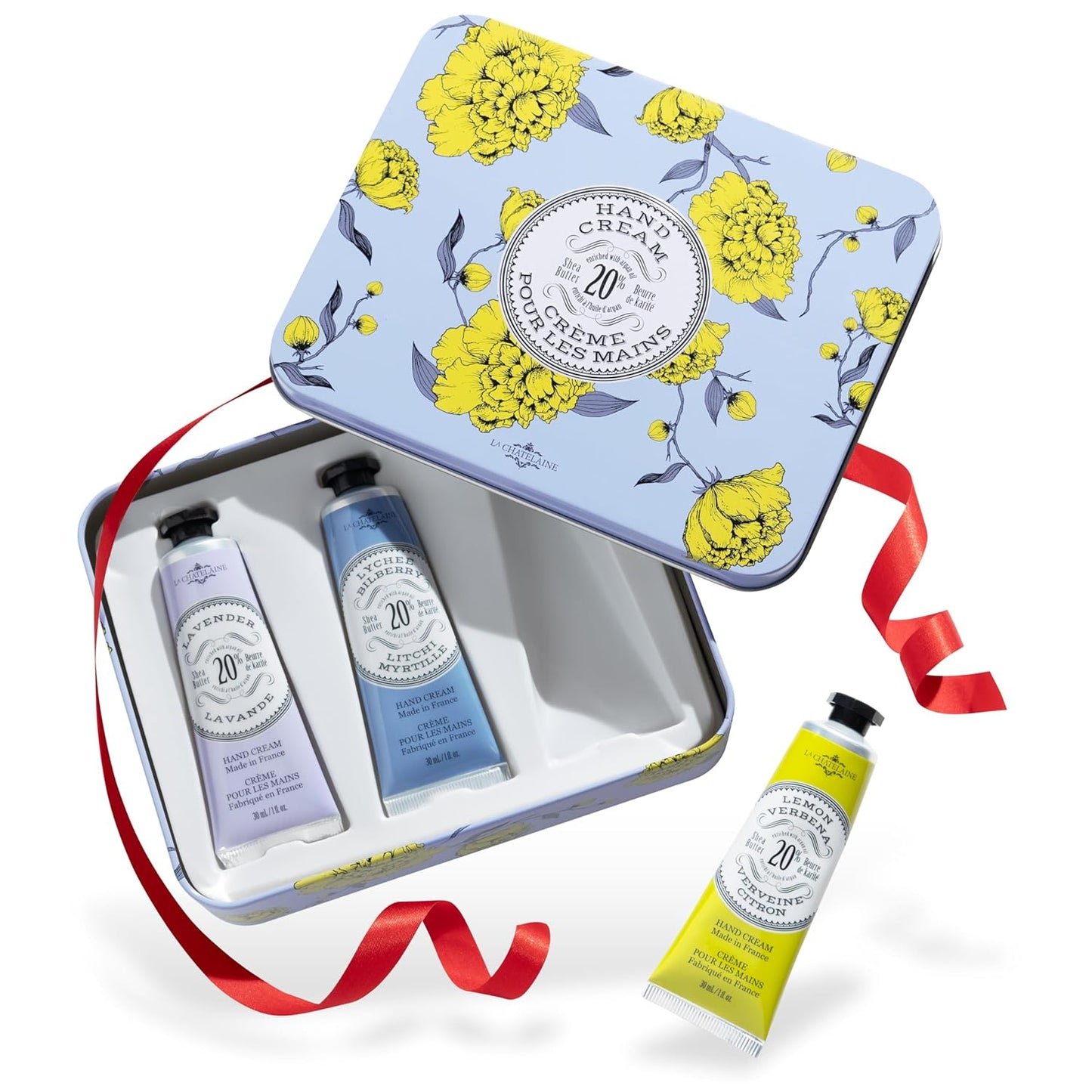La Chatelaine 20% Shea Butter Hand Cream - Nourishing Travel Size Gift Set for Women | Coconut Milk & Lychee Cranberry