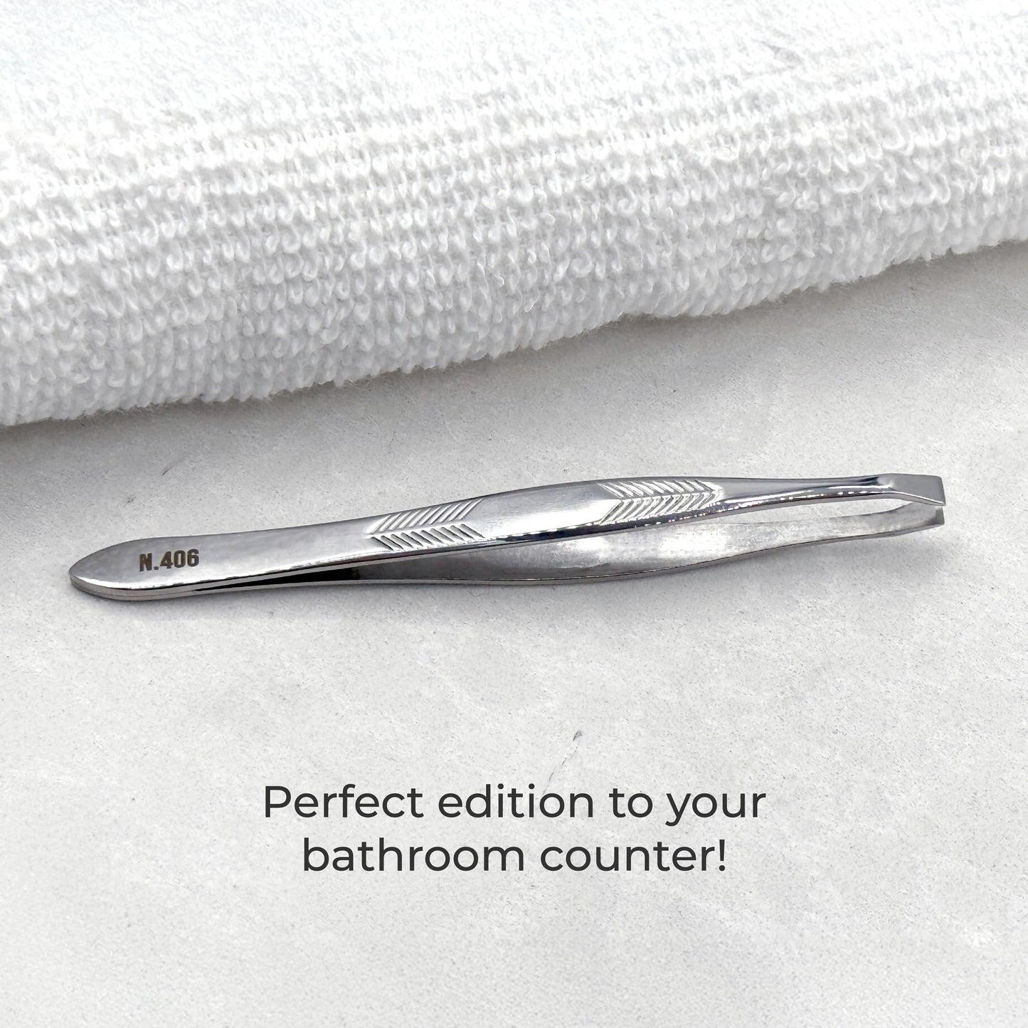 NGHIA Straight Tip Tweezer - N-406 | Stainless Steel Eyebrow Tweezer for Precision Grooming | Hair Removal | Professional Quality for Salon and Home Use