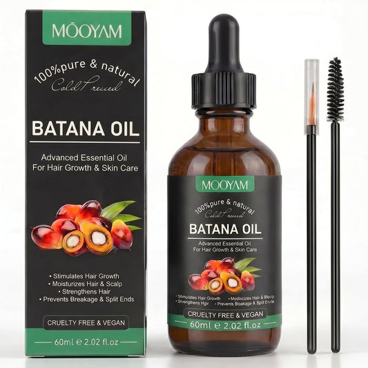 Batana Oil for Hair Growth – 100% Pure & Natural Cold Pressed Honduran Batana Oil, Stimulates Hair Growth, Strengthens Hair, Repairs Split Ends & Damaged Hair, All Hair Types, 2.02 fl oz (60ml)