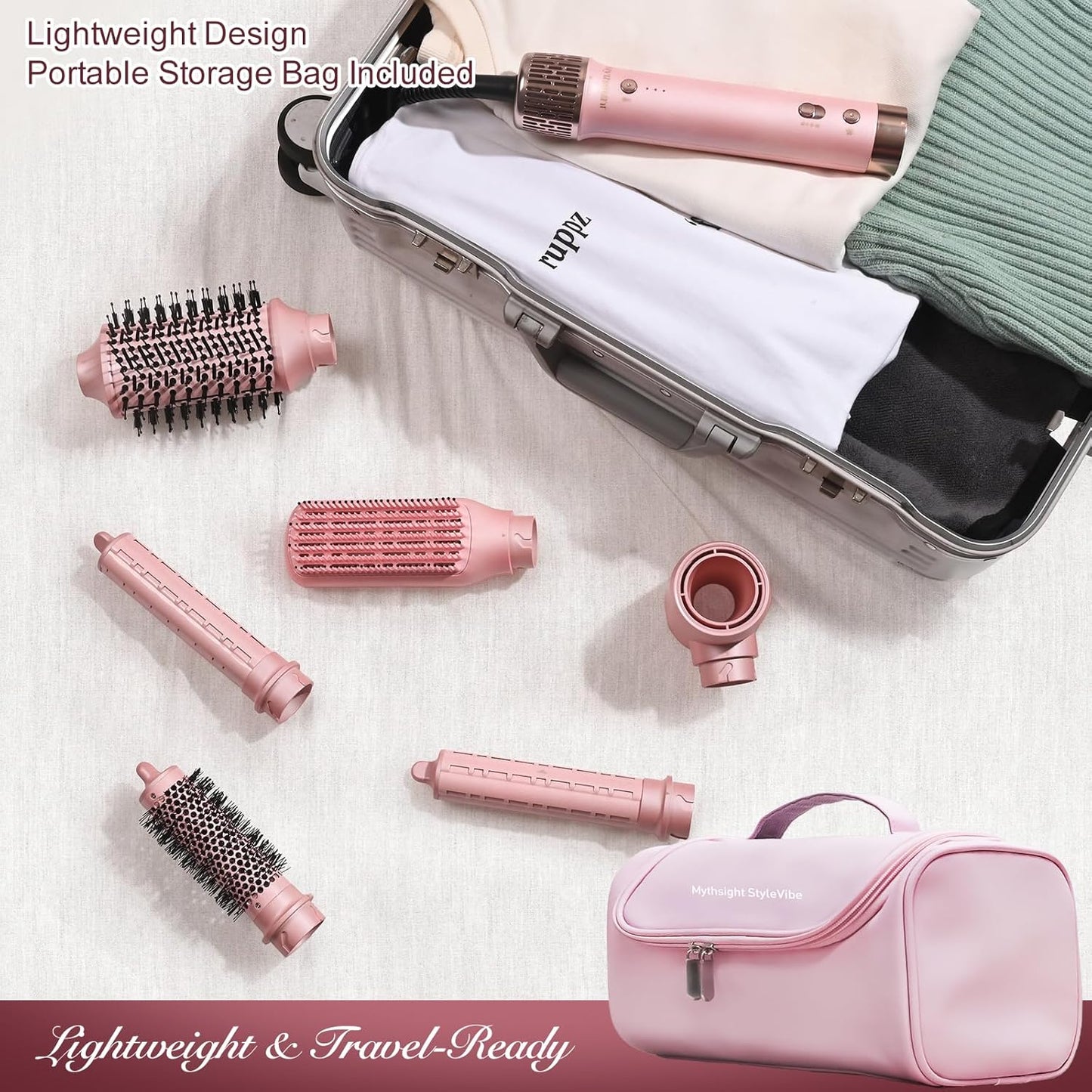 Mythsight 6-in-1 Air Styler & Blow Dryer Brush - Fast Drying, Auto-Wrap Curl, Frizz-Free Finish | Perfect Gift for Women