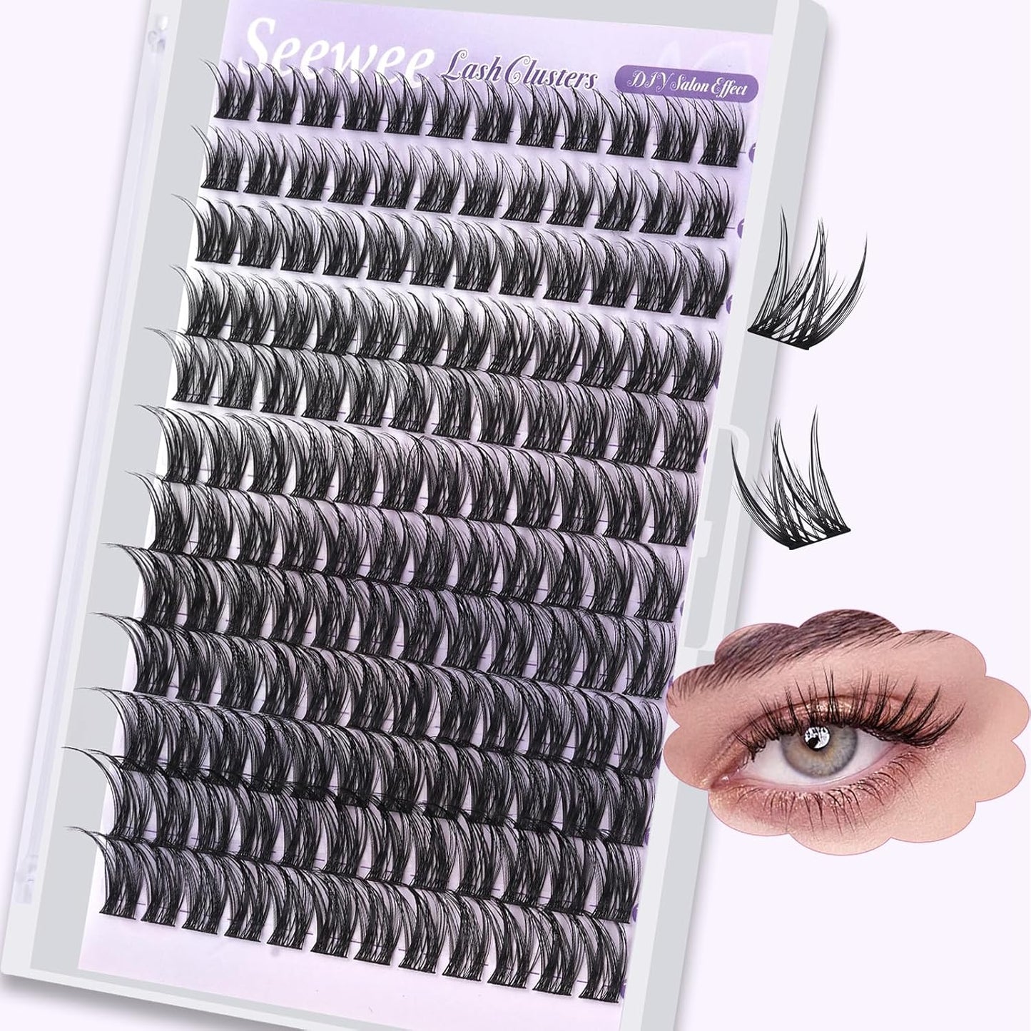 Brown Lash Clusters | 10-18mm D Curl Dark Brown Individual Eyelash Extensions - 120pcs DIY Wispy Design