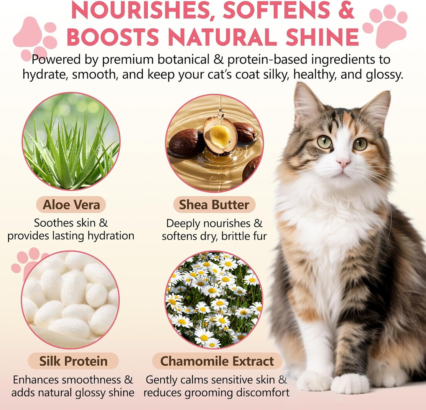 Cat Detangler Spray - Effective Matted Fur Remover for Cats | No-Rinse Formula, Smooths Coats & Reduces Pulling