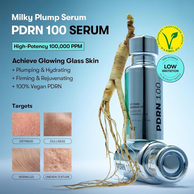 PDRN 100 Essence | Intensive Glow Serum for Skin Restoration & Plumping | 1.01 fl. Oz. Vegan Korean Skincare