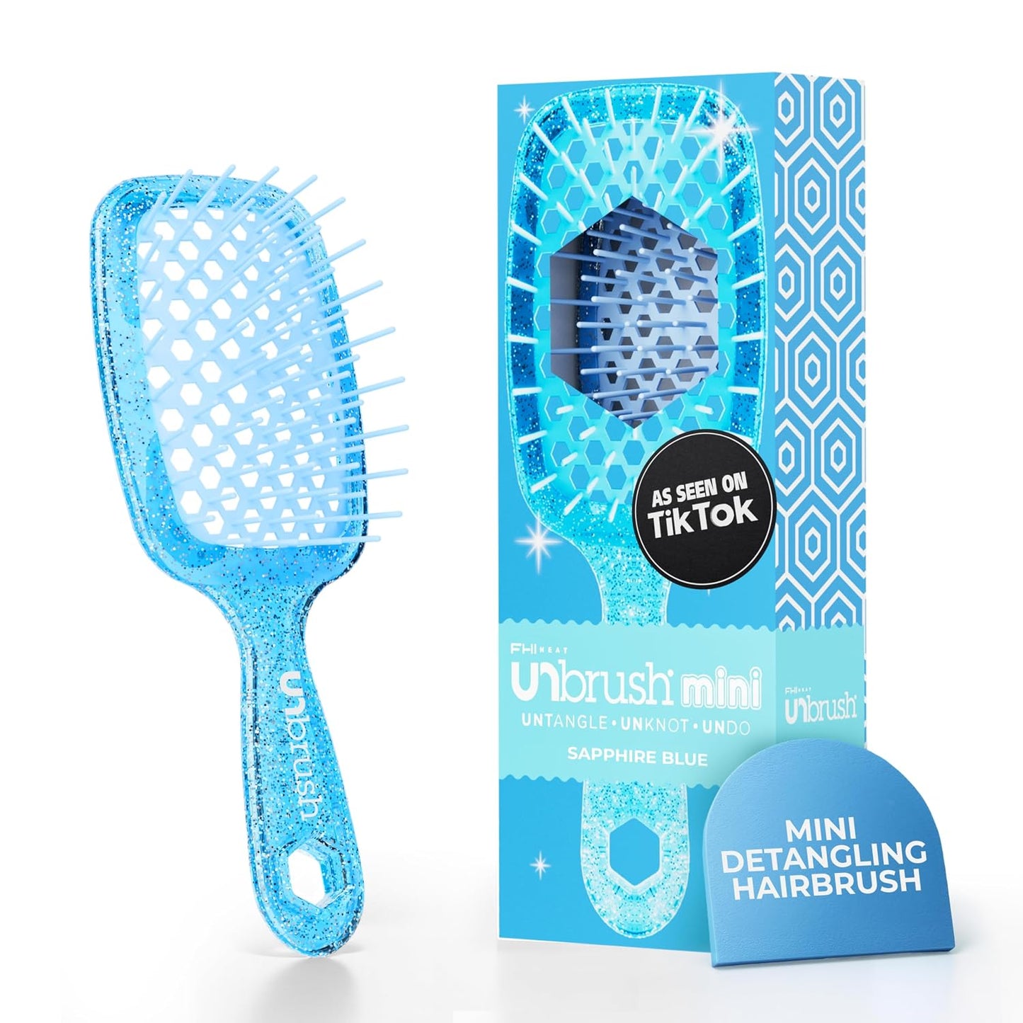FHI Heat Mini Detangler Brush - Pain-Free Brushing for All Hair Types | Lightweight, Anti-Static Bristles