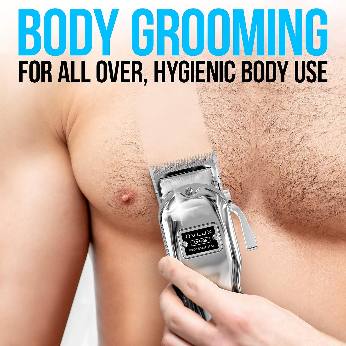 Professional Cordless Hair Clippers for Men - Rechargeable Full Metal Beard Trimmer | Ideal Gift for Dad - Silver