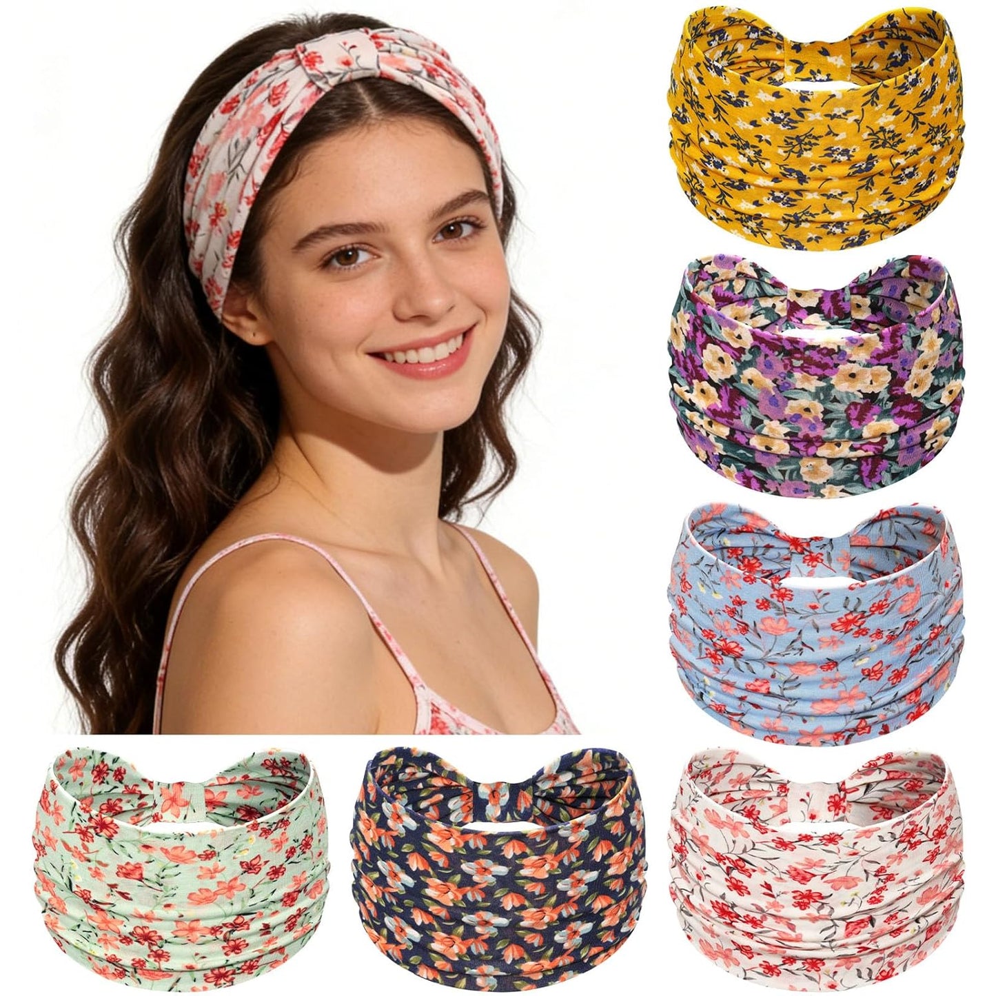 Wide Headbands for Women - No Slip Knotted Turban Hair Accessories | Dark Green Boho Style