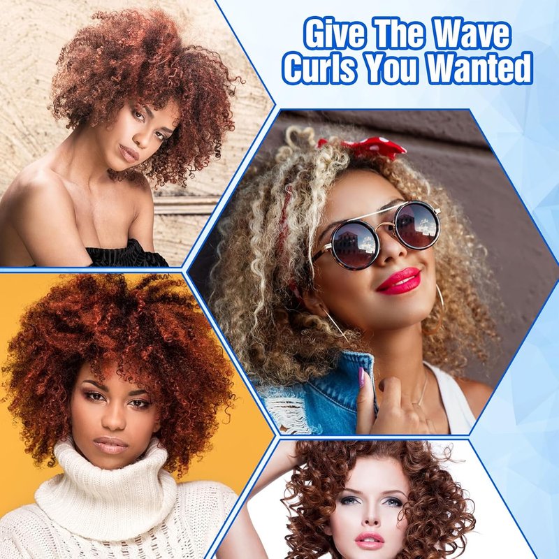 Hair Perm Rods Set - 20 Pcs Small Flexi Curling Rods for Long & Short Hair | 0.35 Inch Blue Rollers