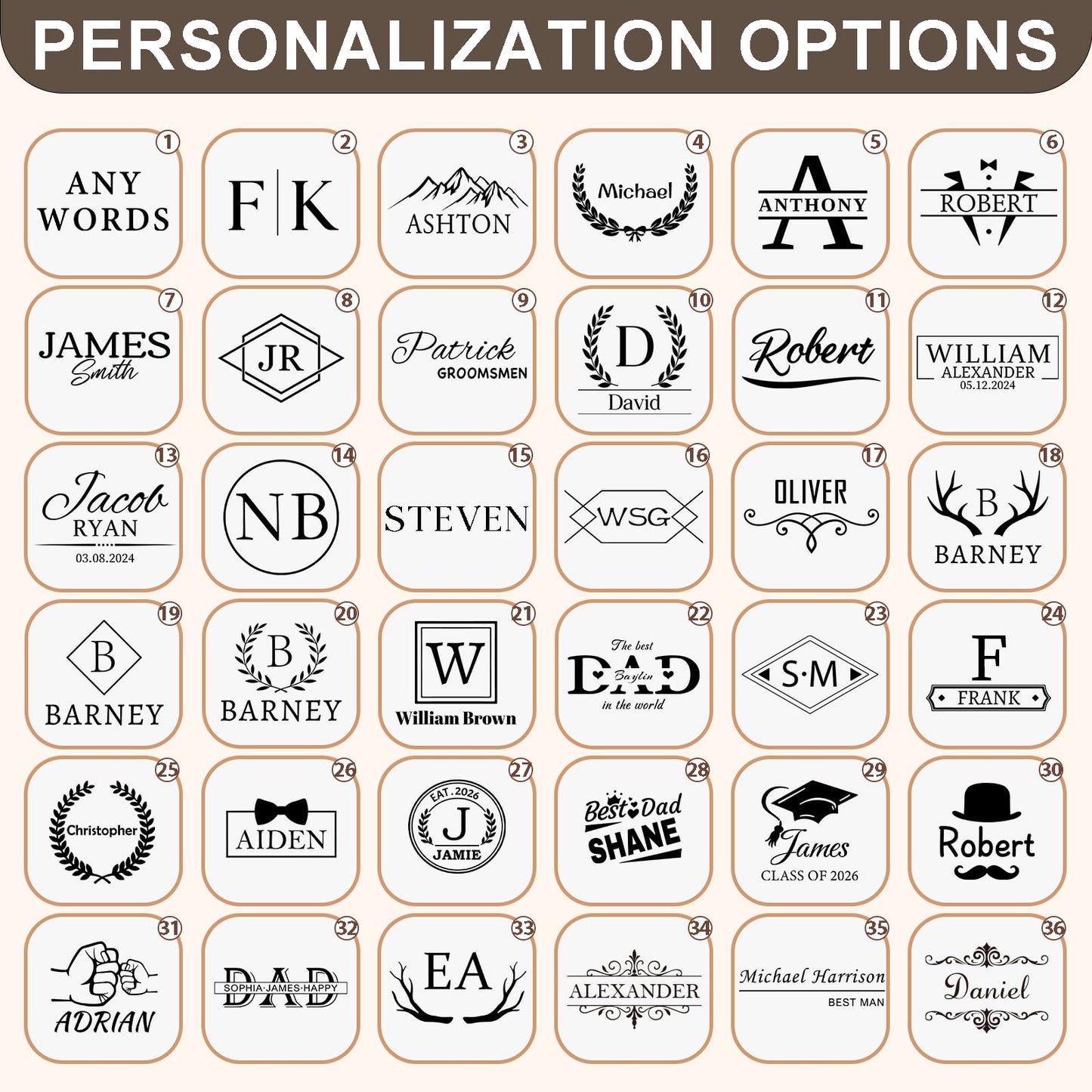 Personalized Toiletry Bag for Men, Engraved Name & Text, Father's Day Birthday Gifts for Men, Dad, Leather Men's Toiletry Bag for Traveling, Customized Gifts for Husband, Grandpa, Lover (DarkBrown)