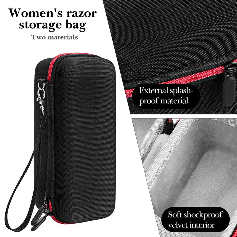 Linkidea Women's Hard Shell Travel Case for Electric Body Hair Trimmer & Shaver, Portable Grooming Pouch Compatible with Philips Bodygroom 5000/6000/7000, Groomer 3000 (Black)