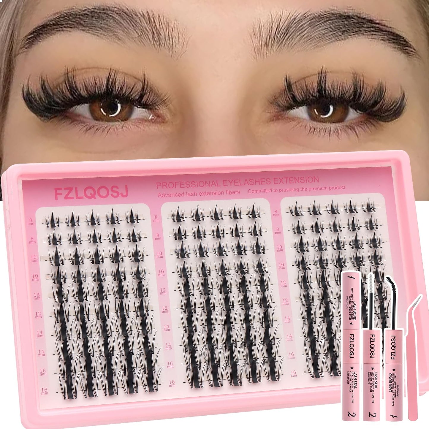 Eyelash Clusters Kit - Natural Cluster Eyelash Extensions | 150 Pcs Pro Lash Set