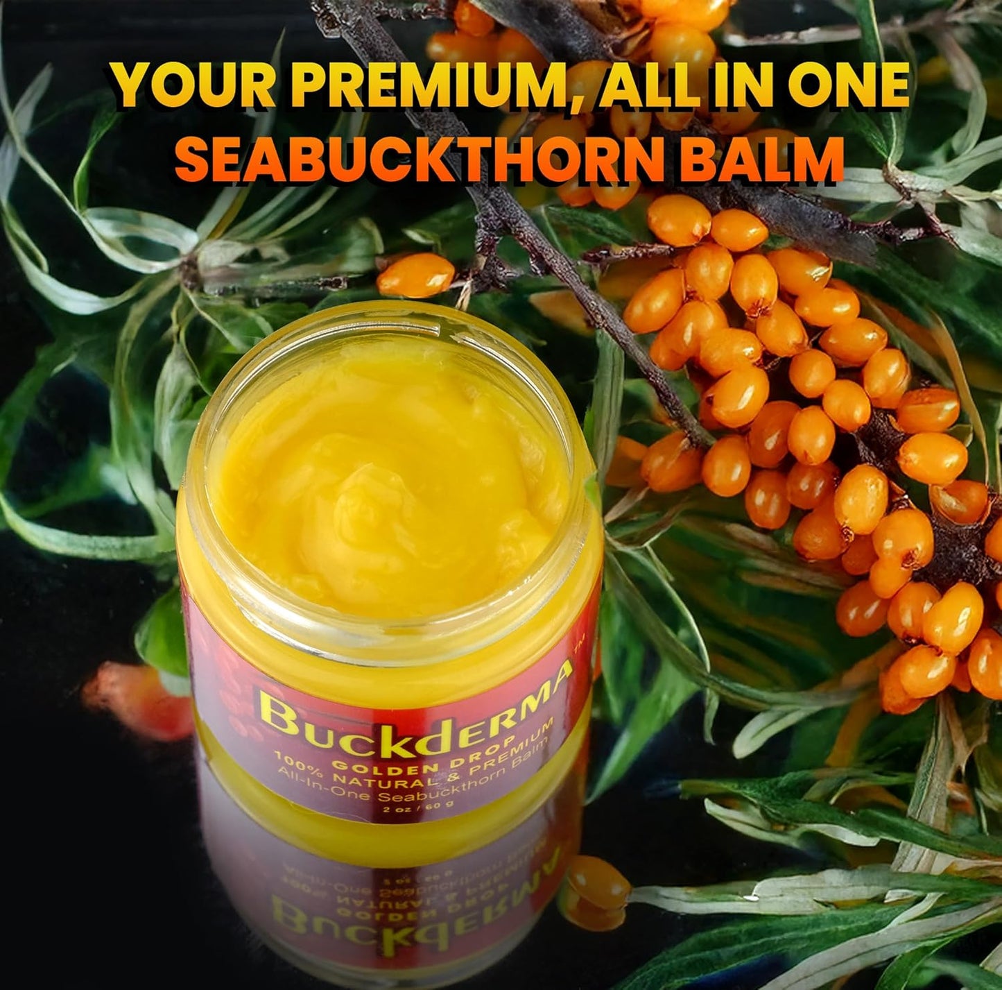 Seabuckthorn Balm - All-In-One Essential Oil Facial Moisturizer & Makeup Remover | 2 Ounce