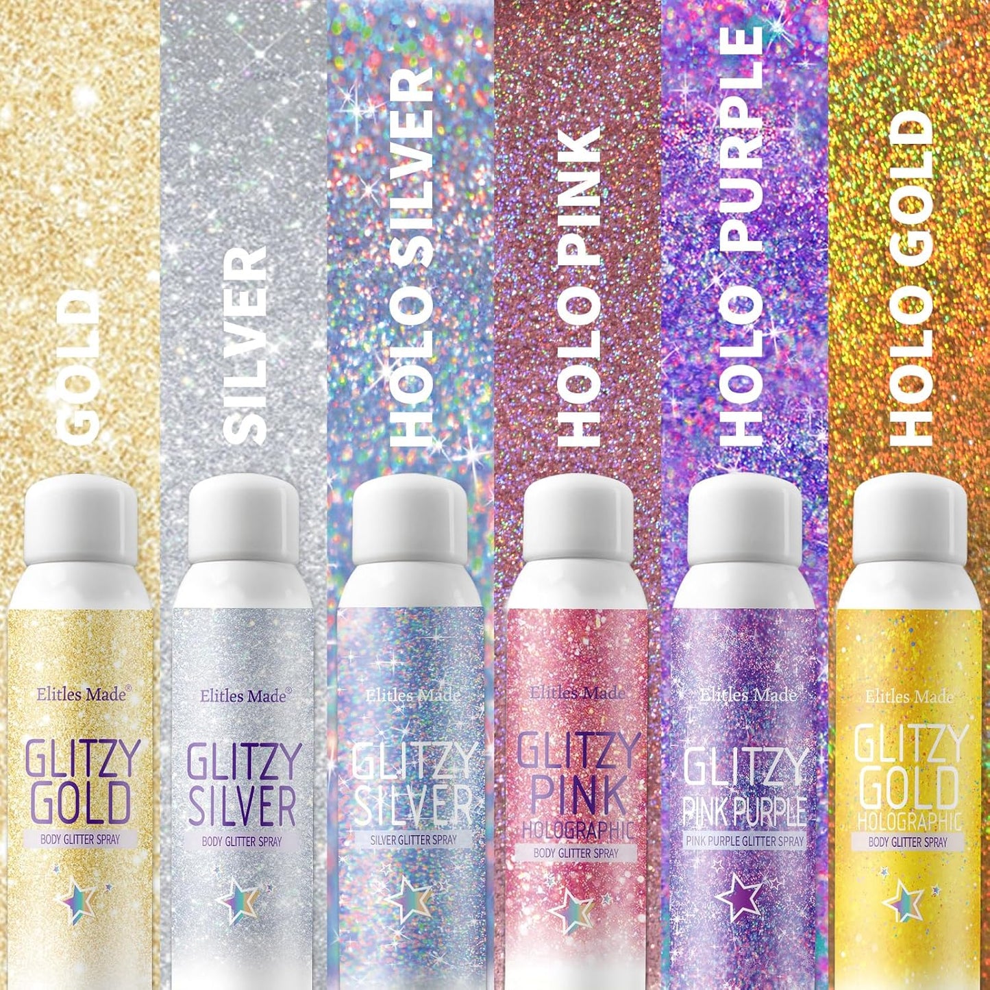 Hair Glitter Spray - Holographic Silver Body Glitter for Hair & Skin | 150ML Shimmering Festival Makeup