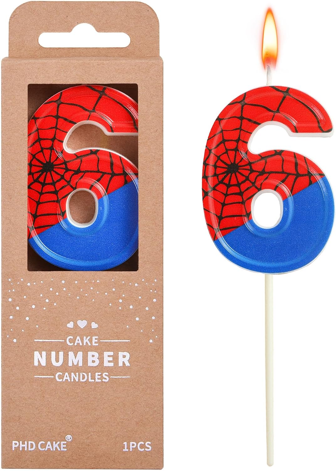 Number 4 Spider Birthday Candles - Fun 2.76 Inch Cake Decoration for Parties