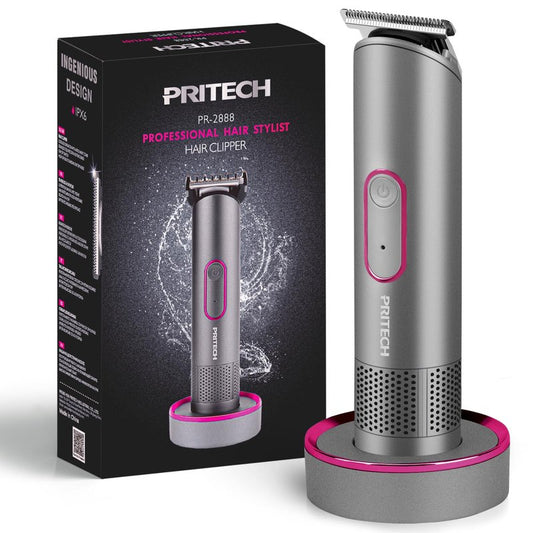 PRITECH Hair Trimmer for Women, Waterproof Bikini Trimmer for Women for Wet & Dry Use, Rechargeable Pubic Hair Trimmer Women, Women Electric Razor&Shaver with Standing Recharge Dock