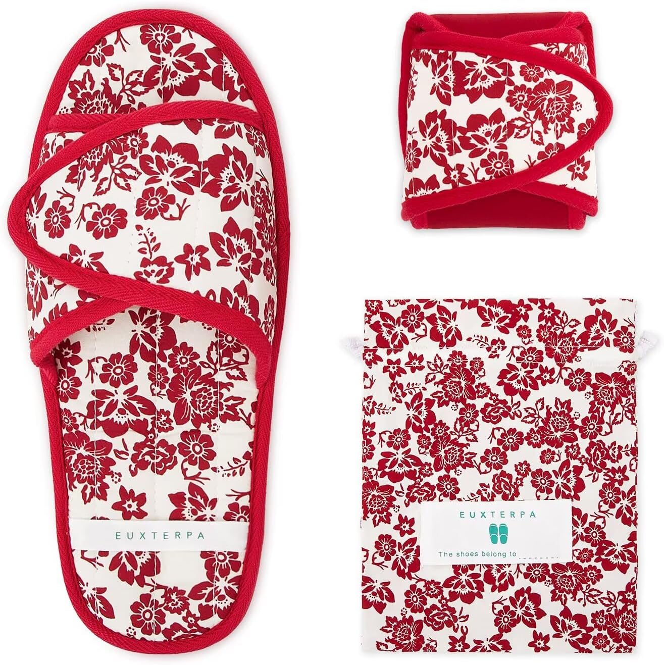 Women’s Travel Slippers - Lightweight Adjustable Foldable Design | Easy Carry with Storage Bag