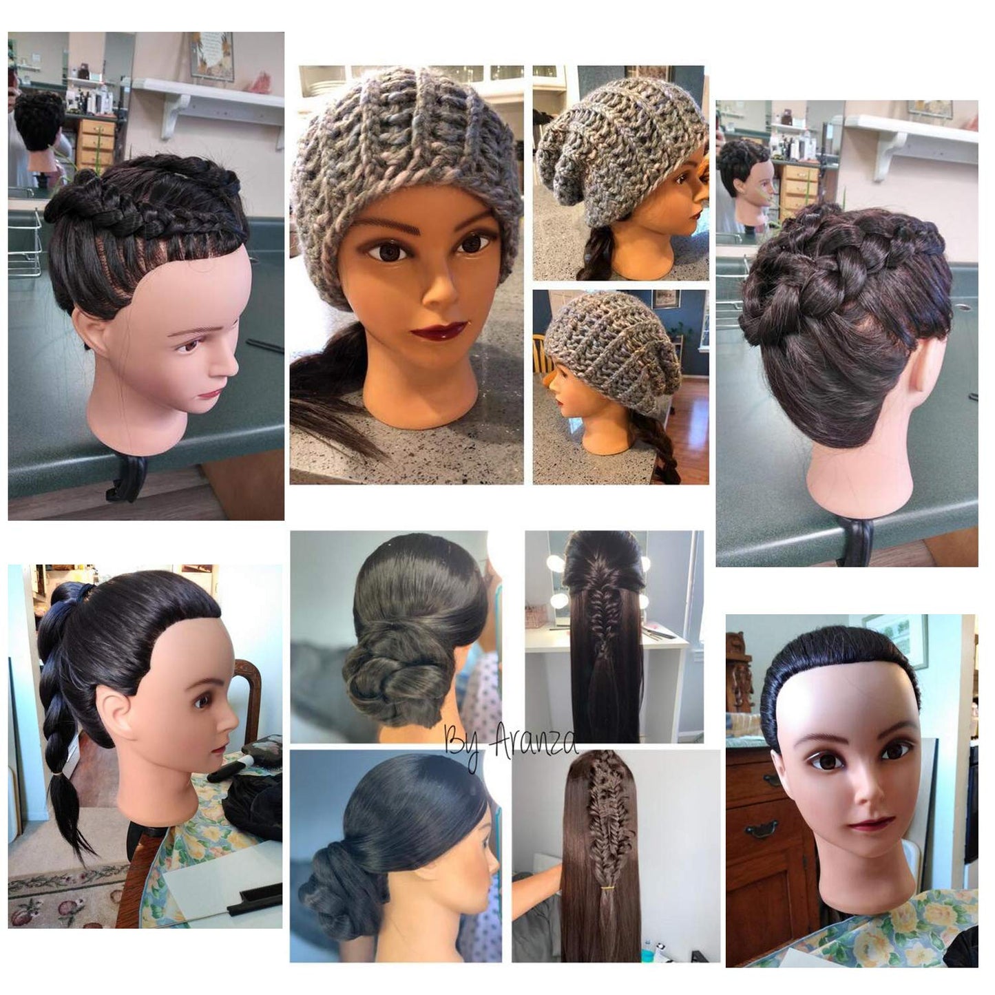 Training Head - 26"-28" Long Hair Mannequin for Cosmetology | Synthetic Fiber Hairdressing Manikin with Clamp Stand (Black)