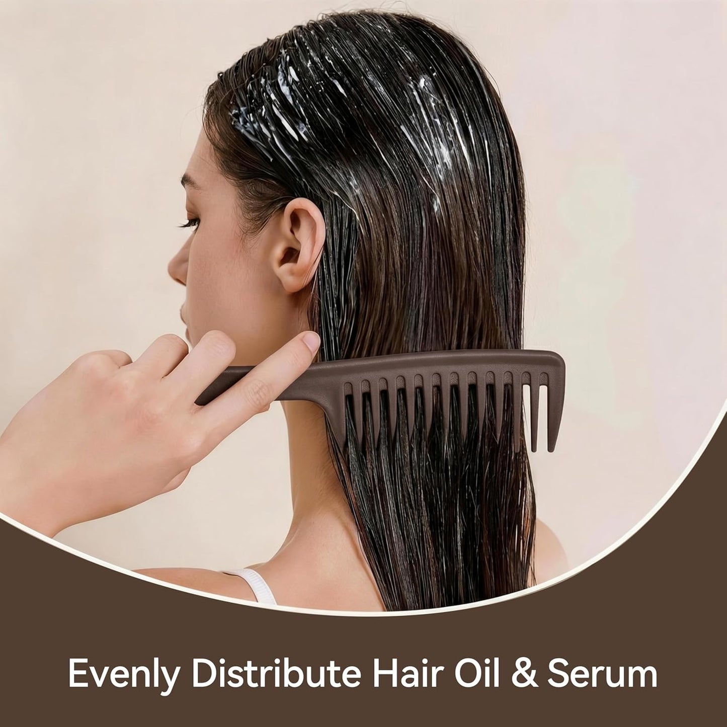 Wide Tooth Comb for Curly Hair - Anti-Static Detangling Brush | Moisture Resistant, Reduces Breakage & Balances Scalp Oils