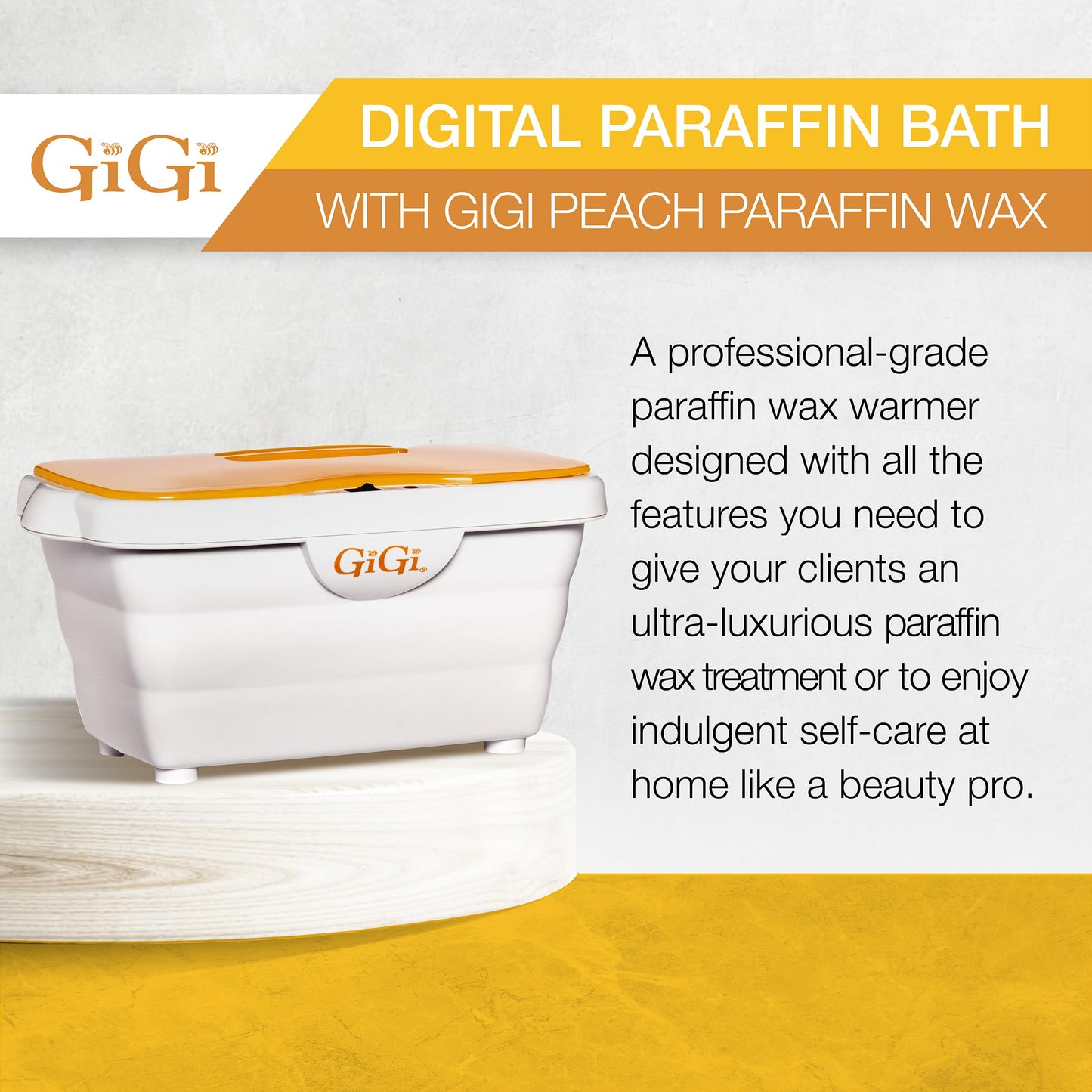 Gigi Paraffin Wax Warmer - Professional Grade Paraffin Bath for Manicures and Pedicures - Includes 6 lbs. of Paraffin Wax - Digital Temperature Control and Ergonomic Design for Comfort and Relaxation