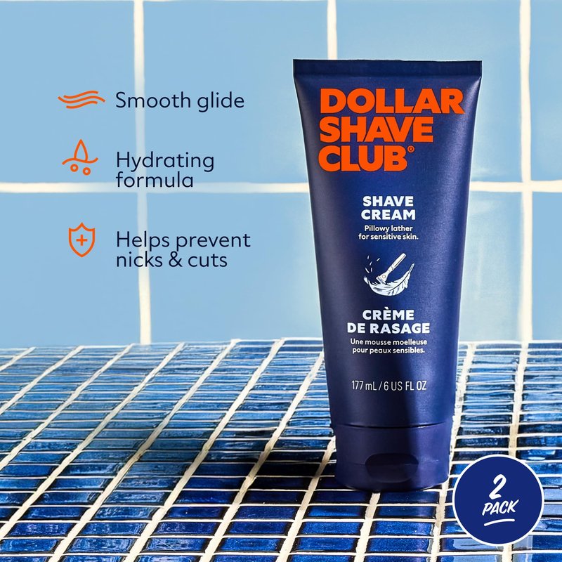 Dollar Shave Club | Shave Cream 6 ounce | Hydrating Shaving Cream for Sensitive Skin,(Pack of 4)