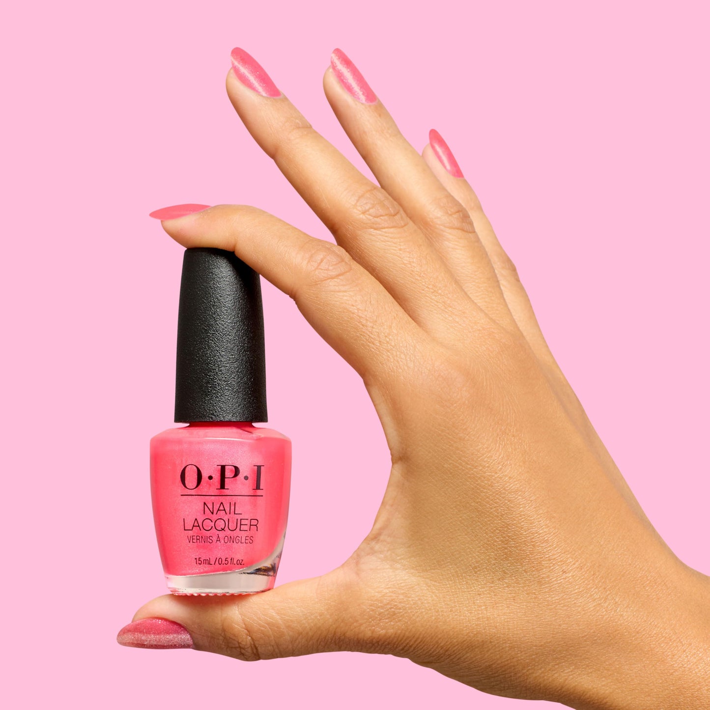 OPI Nail Lacquer If U Like Pinka Coladas | Opaque Vivid Cool Rose-Pink Shimmer Chip Resistant Nail Polish | Trip to the Brite Side | Summer 2026 Collection