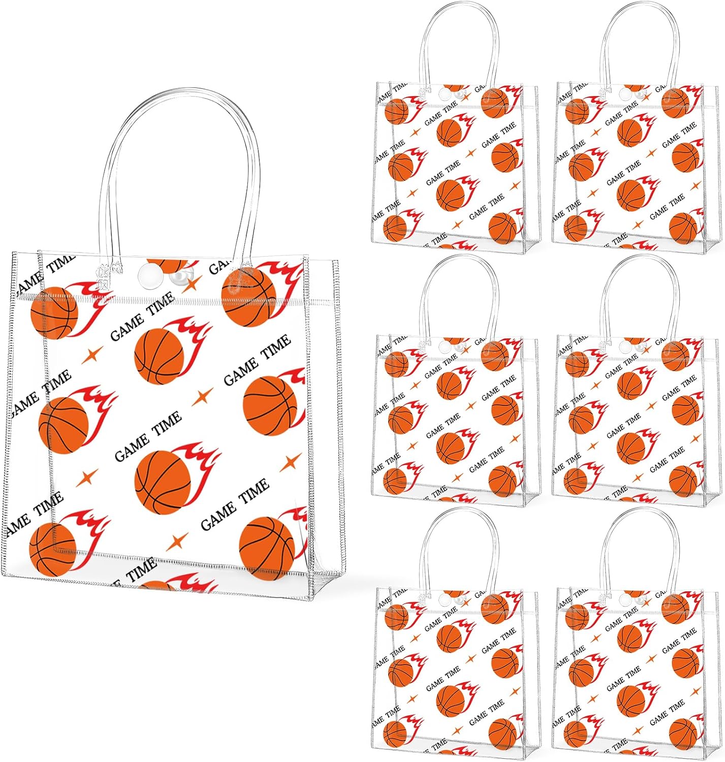 Softball Clear PVC Gift Bags - 24Pcs Sport Theme Goodie Treat Tote Bags | 8 x 8 x 3In for Boys Birthday Party & Baby Shower Decor