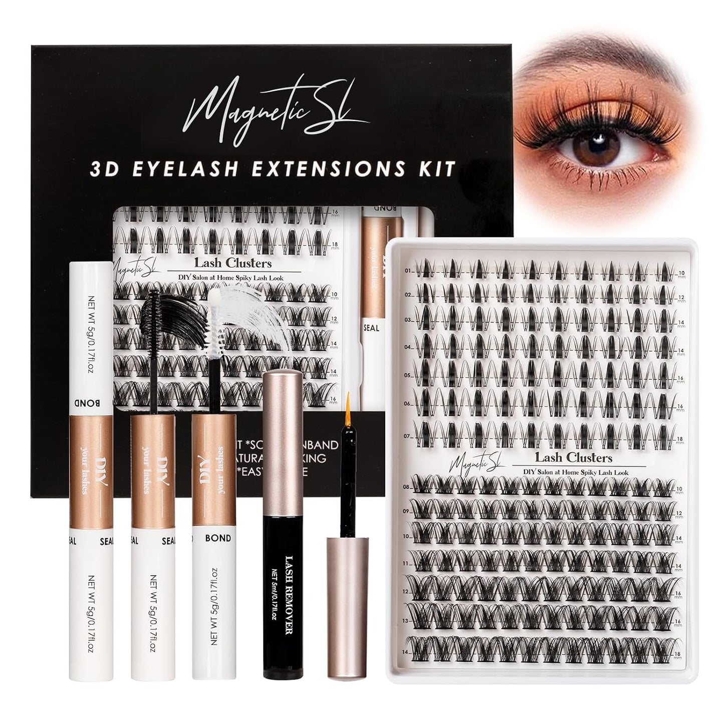 Lash Clusters - 480 Multi-Style False Eyelash Extensions | 10-20mm Thick 60D-100D for DIY Beginners