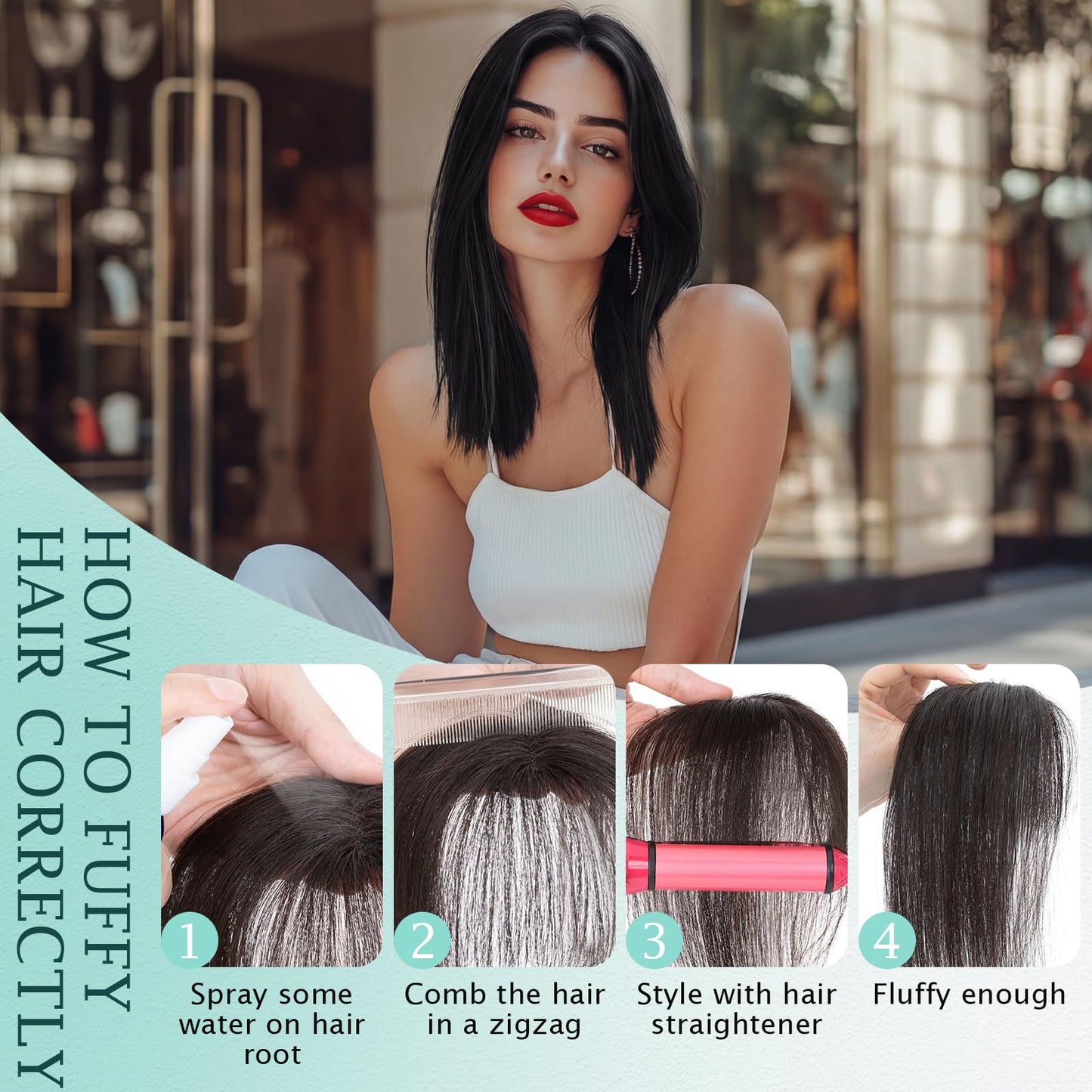 Benehair Clip on Bangs Real Human Hair with 360° Full Coverage, 3D Air Bangs for Daily Wear, Wispy Bang Natural Seamless Fit for Women French Bang Light Brown #06