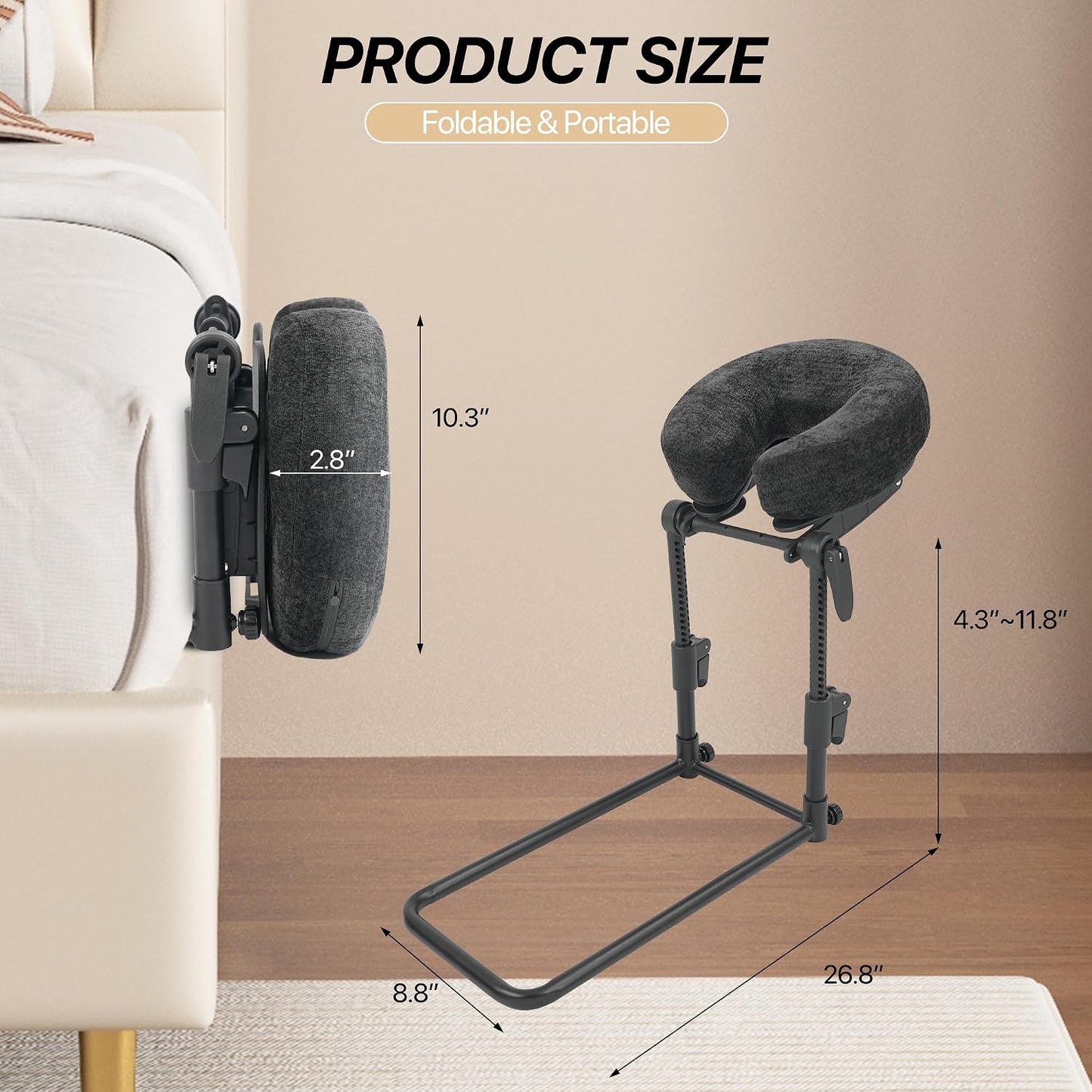 Adjustable Massage Face Cradle - Portable Memory Foam Headrest for Home Use | Ideal for Eye Surgery Recovery