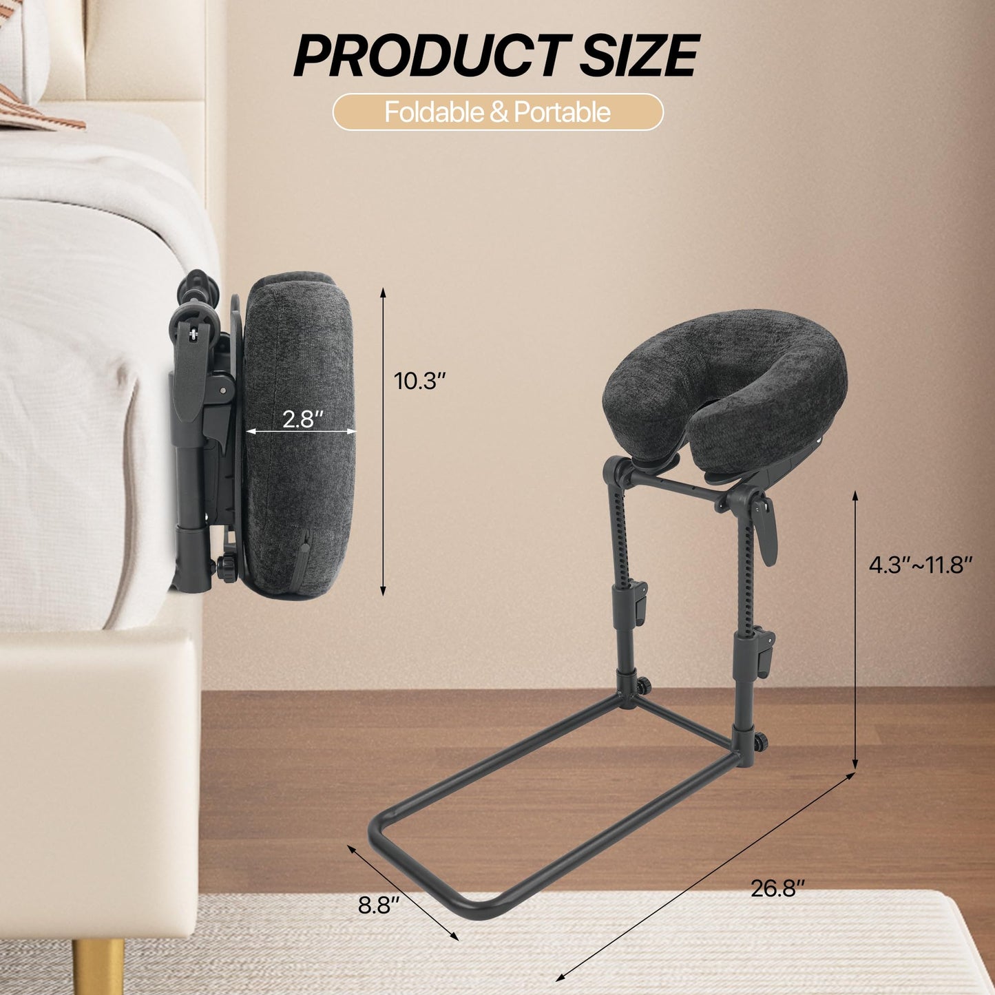 KCC Adjustable Massage Face Cradle for Bed, Home Massage Kit for Sleeping Mattress,Portable Massage headrest with Memory Foam Pillow, Head Rest Support-Eye Surgery Recovery