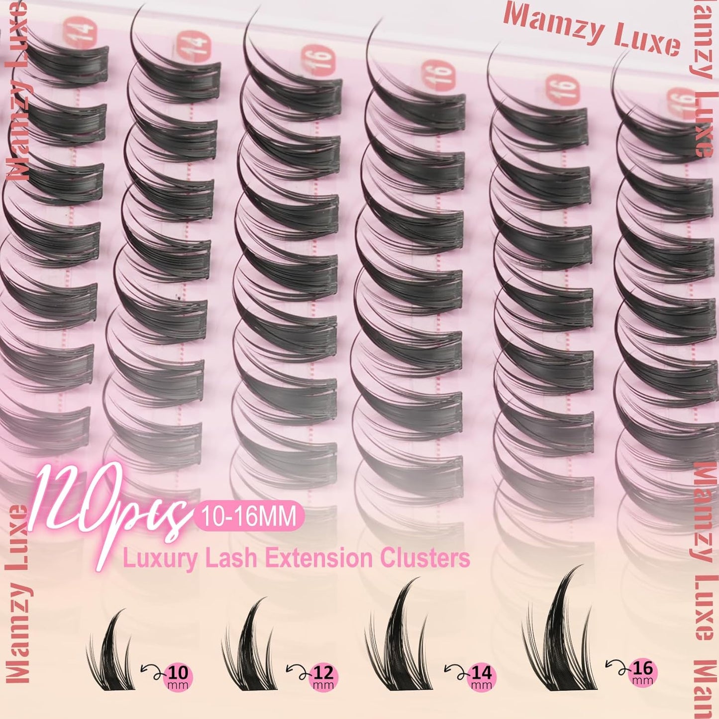 Manga Lash Clusters Kit - Wispy CC-Curly Individual Lashes 10-16MM | DIY Natural Eyelash Extensions with Bond & Tweezers
