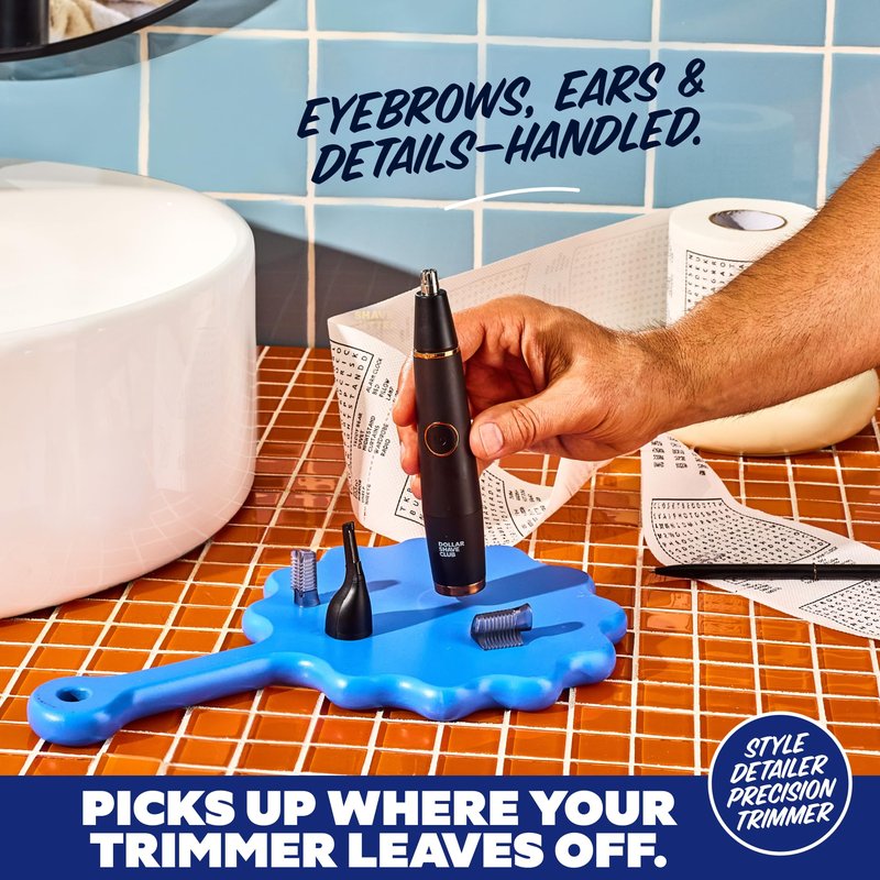 Dollar Shave Club | Double Header Electric Trimmer | Electric Razor with Beard Head & Body Grooming Head