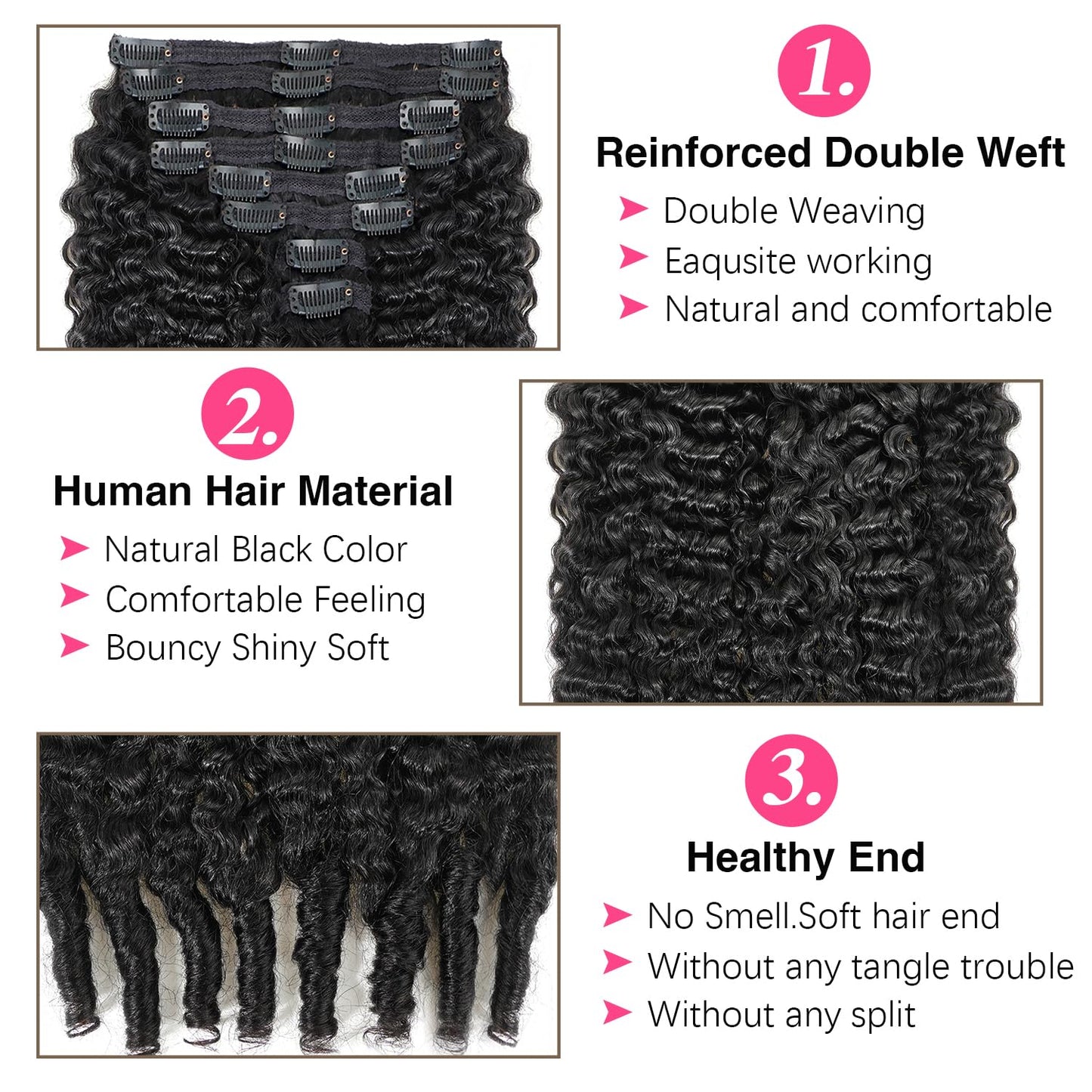 Mihugass Yaki Straight Clip ins Real Human Hair Extensions For Women Highlight Hair Extensions Yaki Straight Clip in Hair Extensions(28inch,T1BP1B/30)