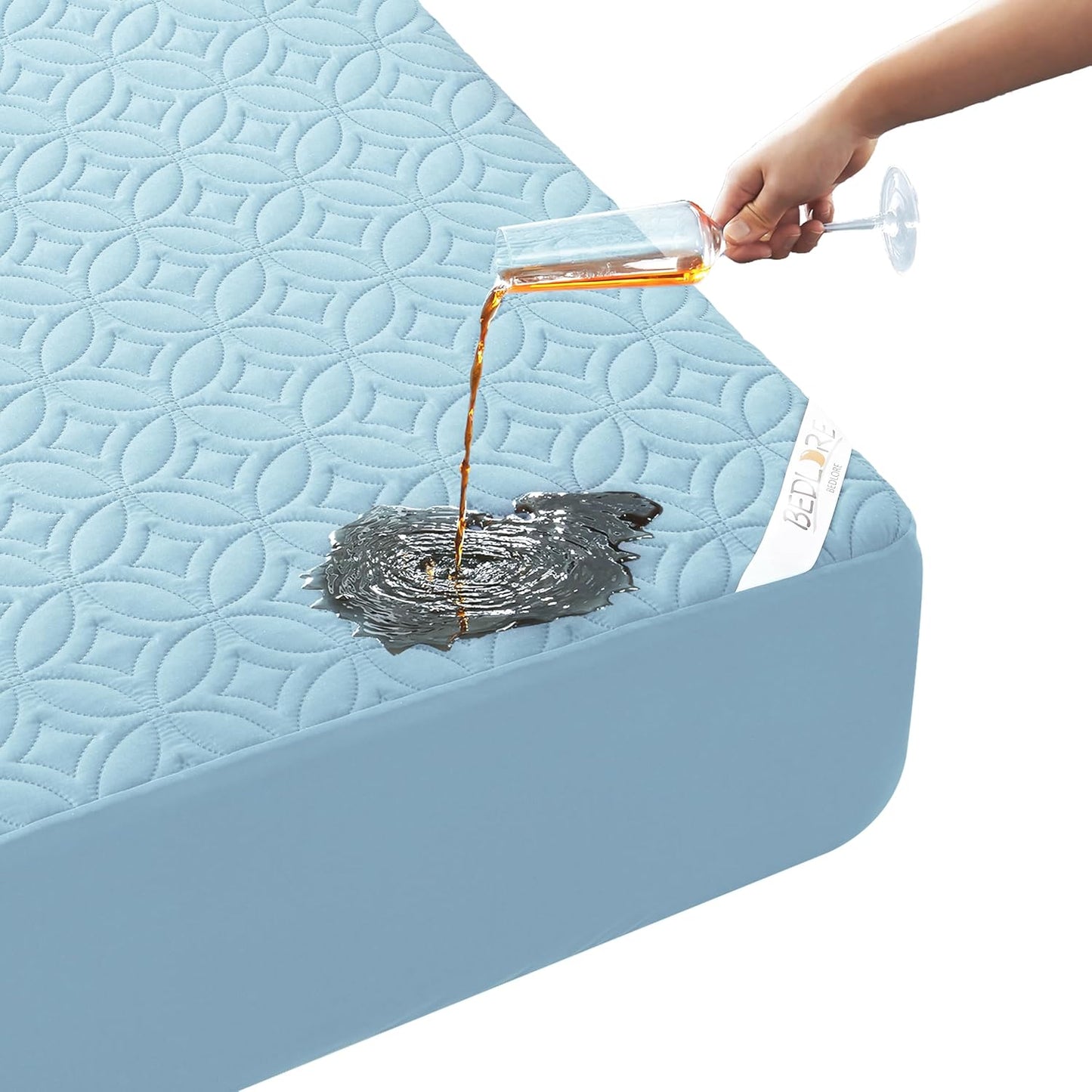 Waterproof Mattress Protector - Noiseless Queen Size Pad | Deep Pocket 6"-18" Depth, Soft & Breathable Gray Cover