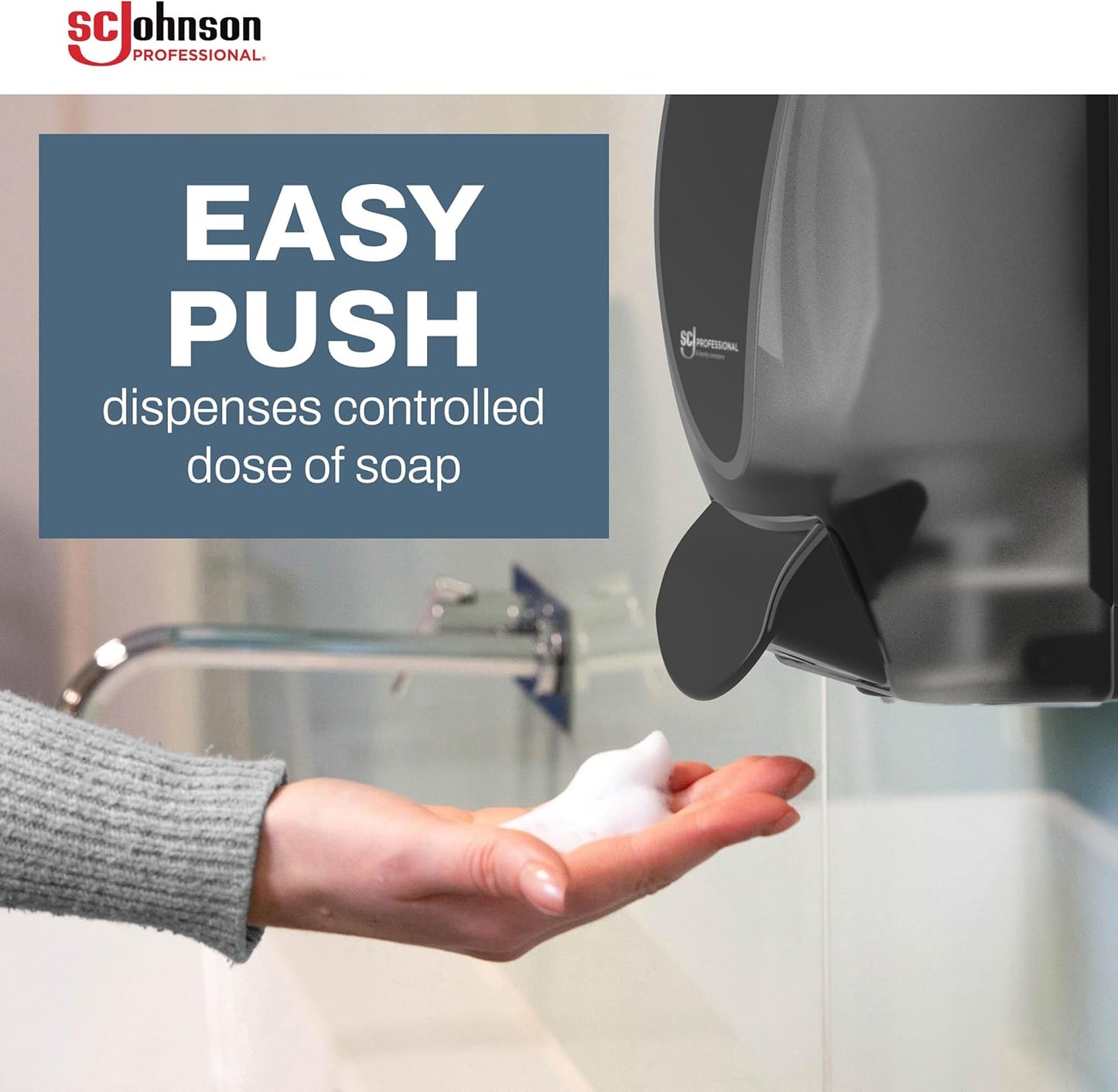 Clear Foam Soap Dispenser Starter Kit - Wall Mount Hand Soap Dispenser with 1L Refill | Professional Use Only