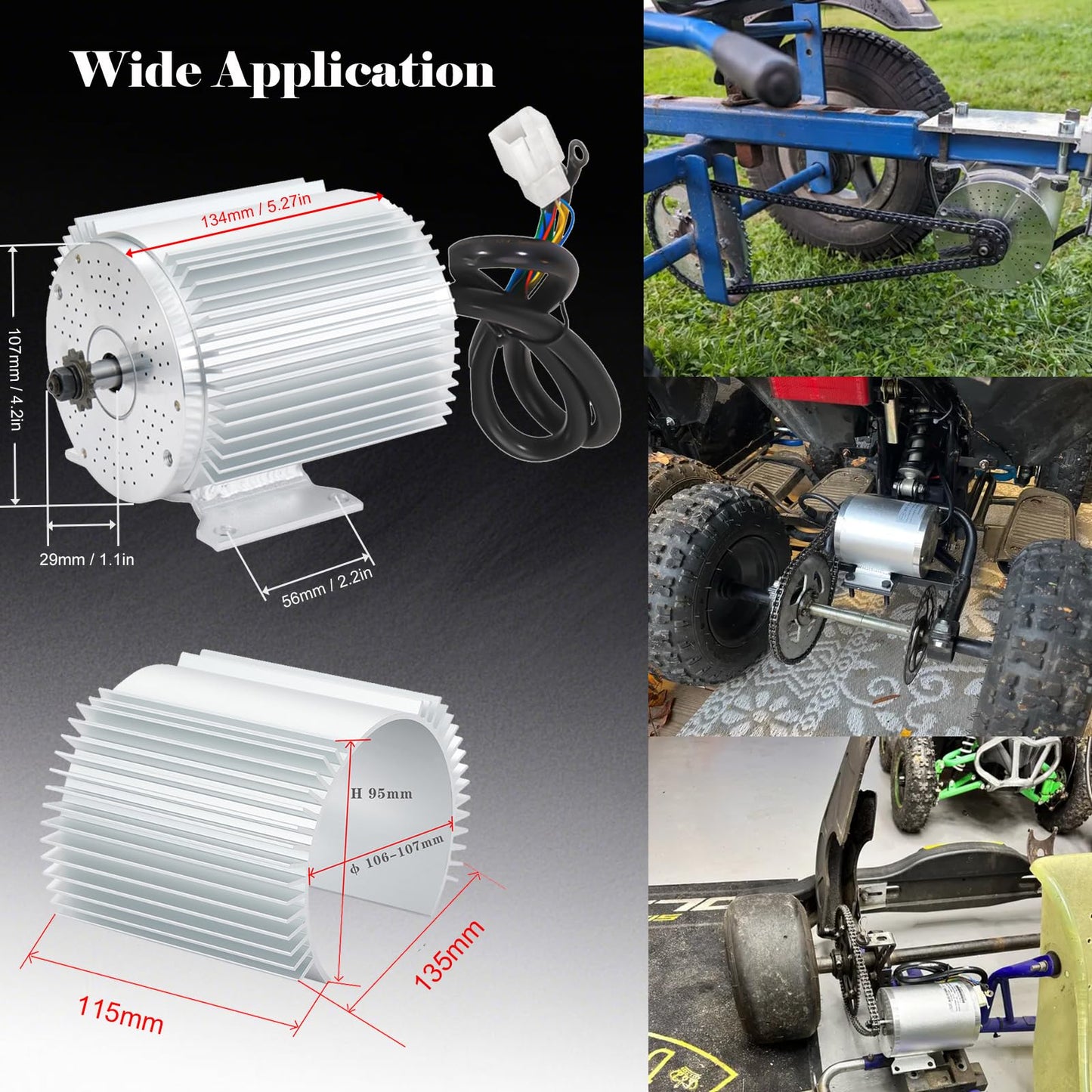 Electric Brushless DC Motor Complete Kit, 48V 2000W 4300RPM High Speed Motor, with 33A 15 Mosfet Controller, Power Display LCD Throttle, Electric Scooter Bicycle Motorcycle Mid Drive Motor, DIY Part