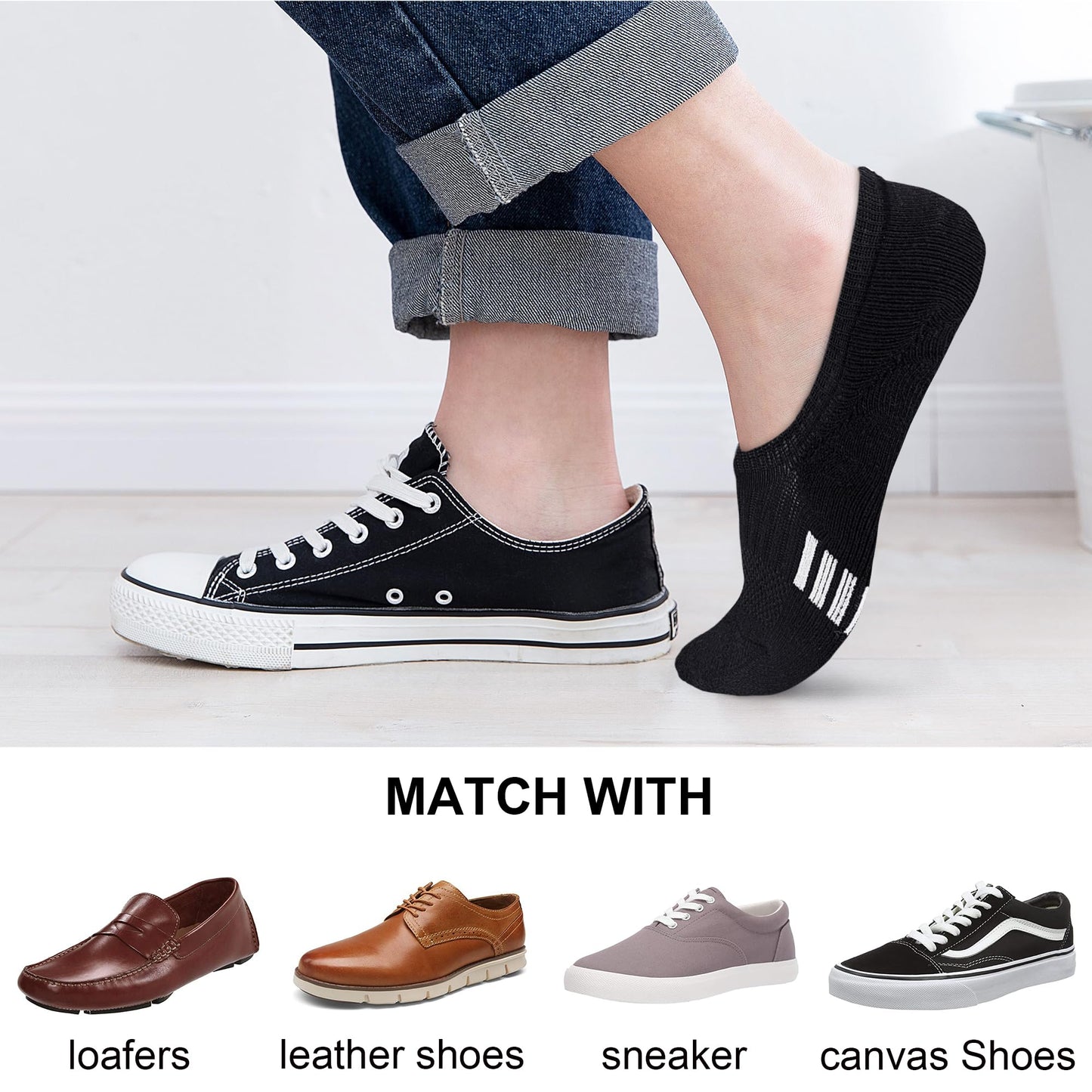 Gonii Womens No Show Socks Athletic Ankle Socks Cushioned Running Low Cut 5-8 Pairs Black
