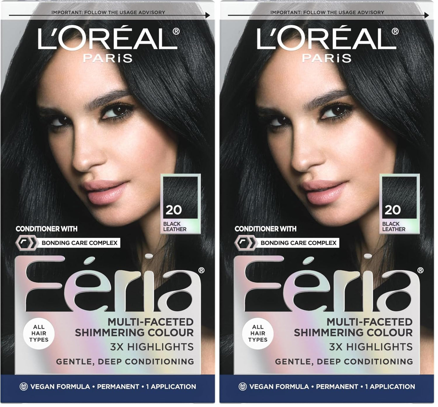 L’Oreal Paris Feria Hair Color - High Intensity Jet Black Dye for 3X Highlights | 1 Kit