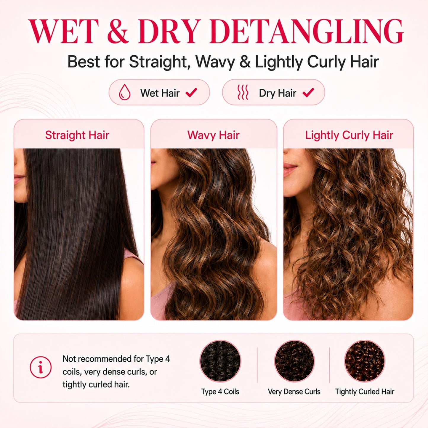 Biofriendly Heart-Shaped Detangling Hair Brush Set, Large & Mini, Dew Mint