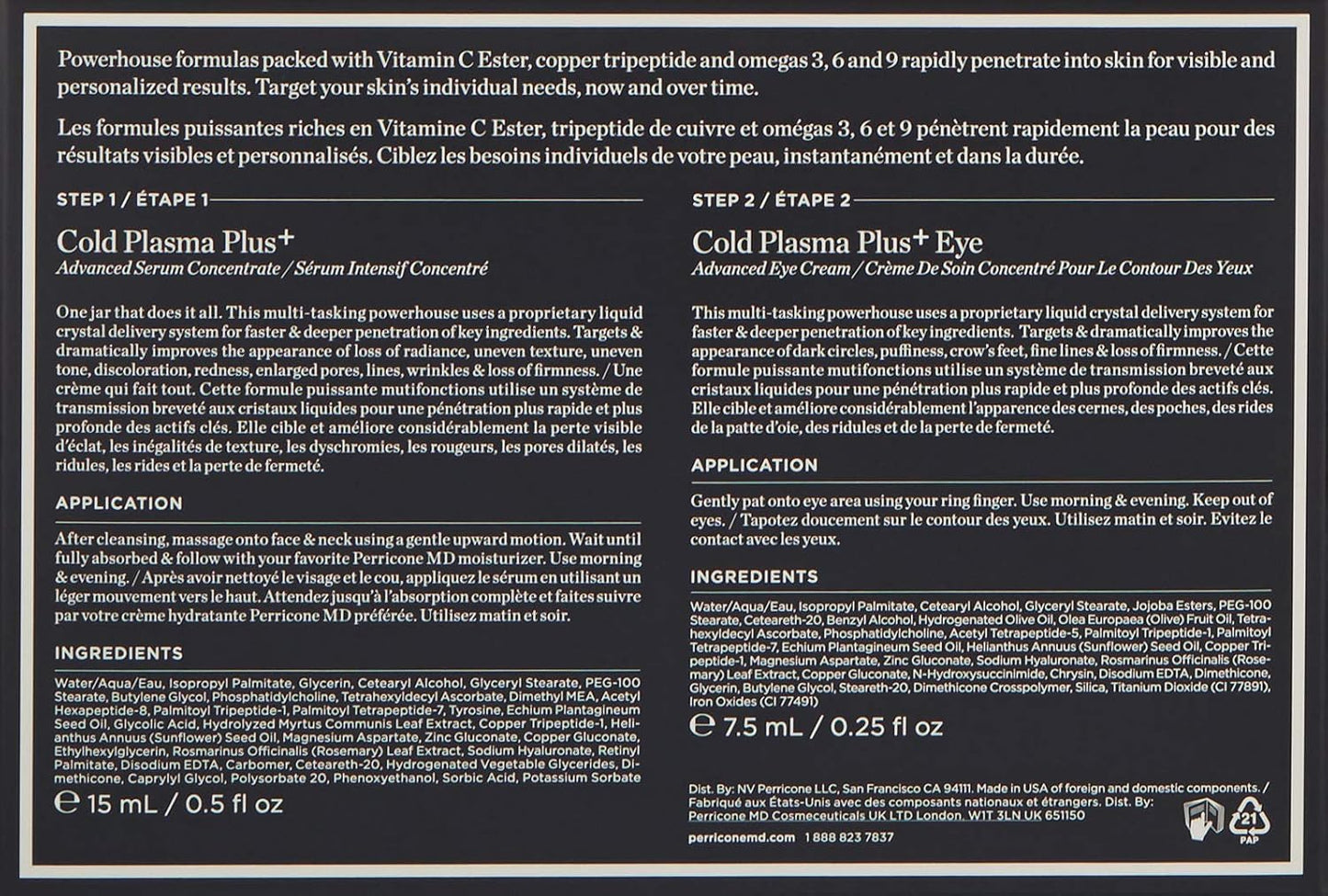 Perricone MD Cold Plasma Plus+ Power Duo - Anti-Aging Skincare Set | 2-Piece Treatment