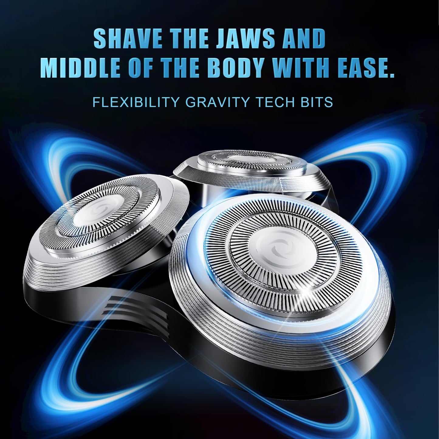 SH90 Replacement Rotary Heads Compatible with Philips Norelco Shavers Series 9000,Replacement Shaver Head with Double Metal Wheel Buckle and Upgrade Double-Layer Precision Blades (2 packs)