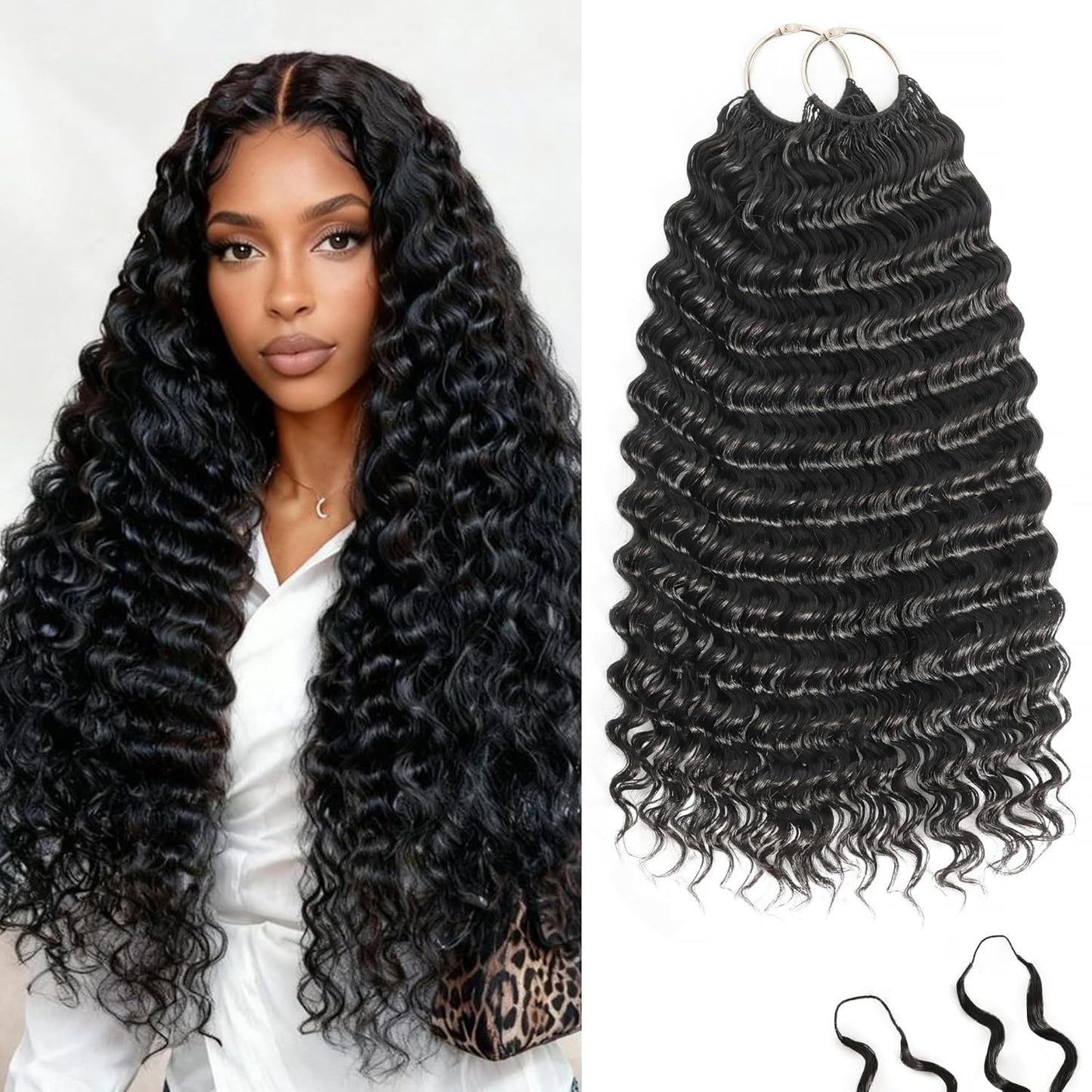 Feather Crochet Hair Extensions - 12 Inch 120g Invisible Miracle Knots for Black Women | Jerry Curly Pre-Separated Natural Black