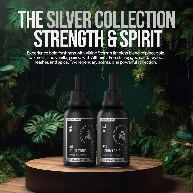 The Beard Struggle - Day Liquid Tonic Beard Oil - Platinum Collection, Aesir's Triumph - Beard Oil for Men - Moisturize, Softens Hair, Reduces Itch - Day Time Beard Growth Oil (1.35 Fl oz)