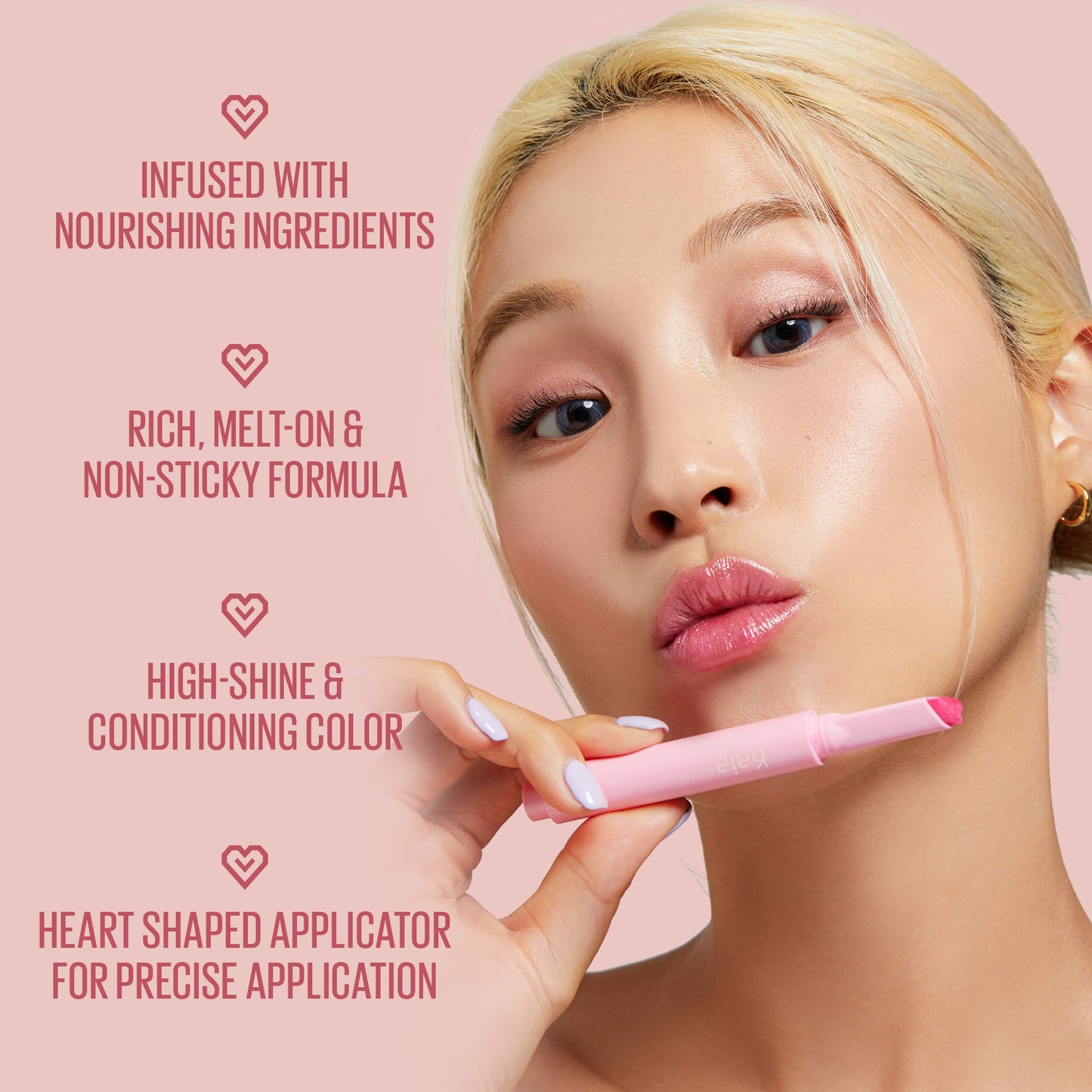 Kaja Lip Gloss - Heart Melter | High-shine, Glossy Finish, Soft Rosy Mauve, Moisturize, 03 Crazy 4U, 0.04 Oz